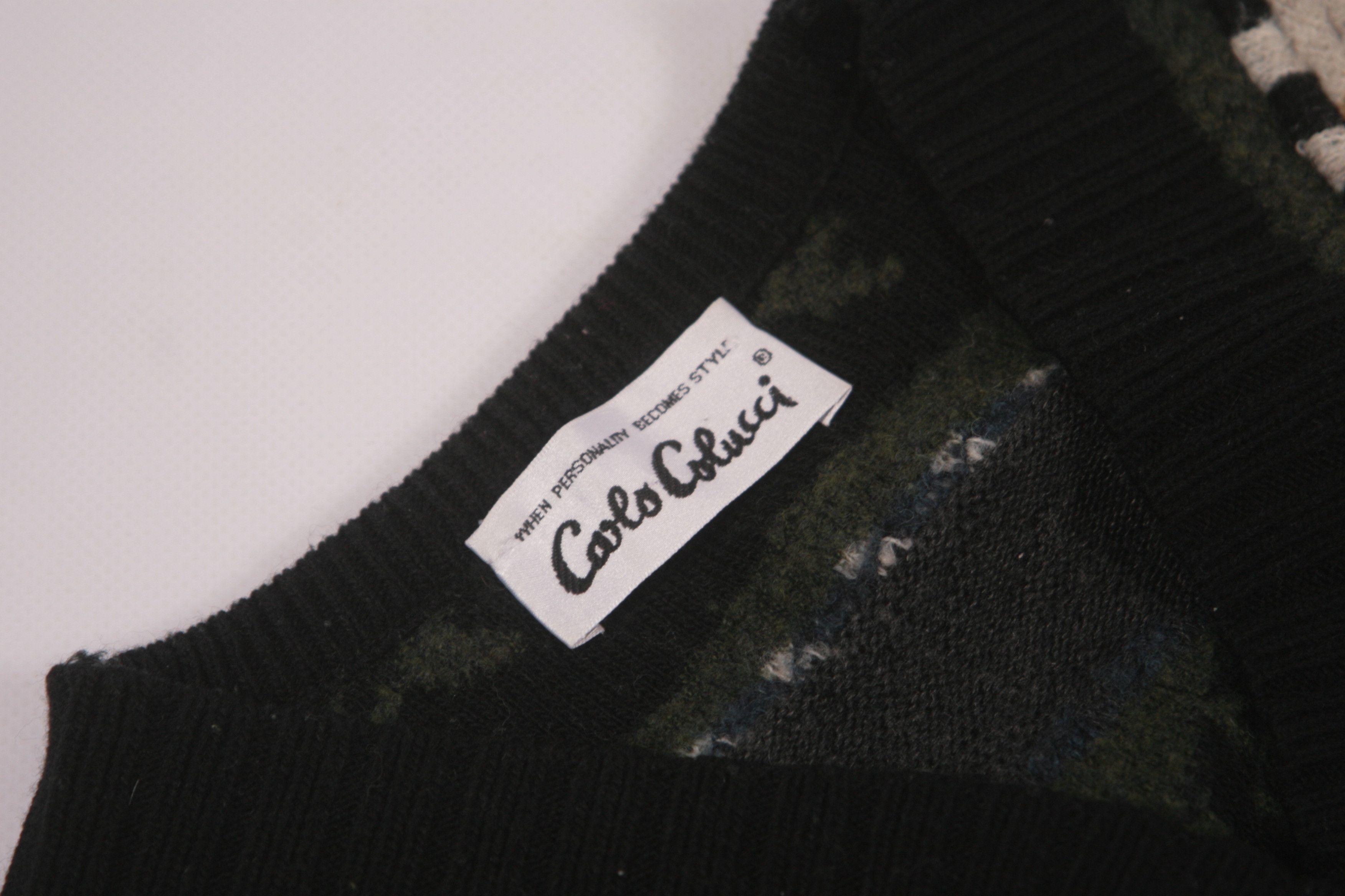 Carlo Colucci Rare Carlo Colucci Abstract Art Knitted V-neck Sweater Size US M / EU 48-50 / 2 - 7 Thumbnail