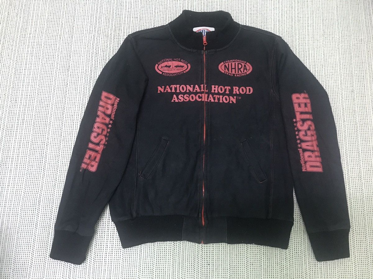 image of Vintage Nhra Drag Racing Bomber Jecket in Black, Men's (Size XL)