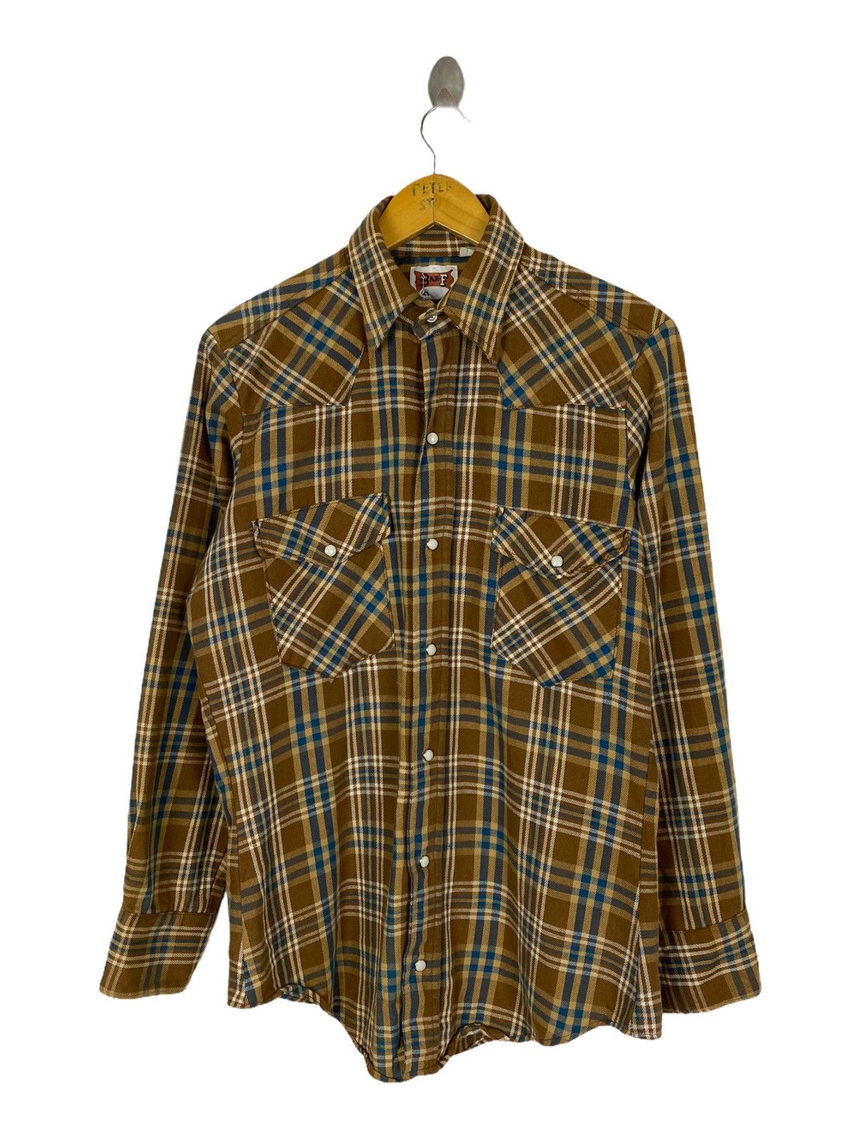 VINTAGE BARF STONE BUTTON FLANNEL SHIRT