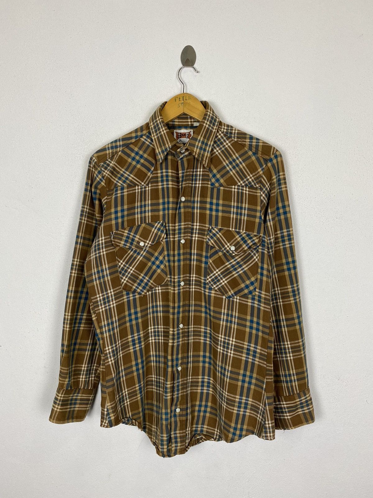Japanese Brand × Vintage VINTAGE BARF STONE BUTTON FLANNEL SHIRT Size US M / EU 48-50 / 2 - 2 Thumbnail