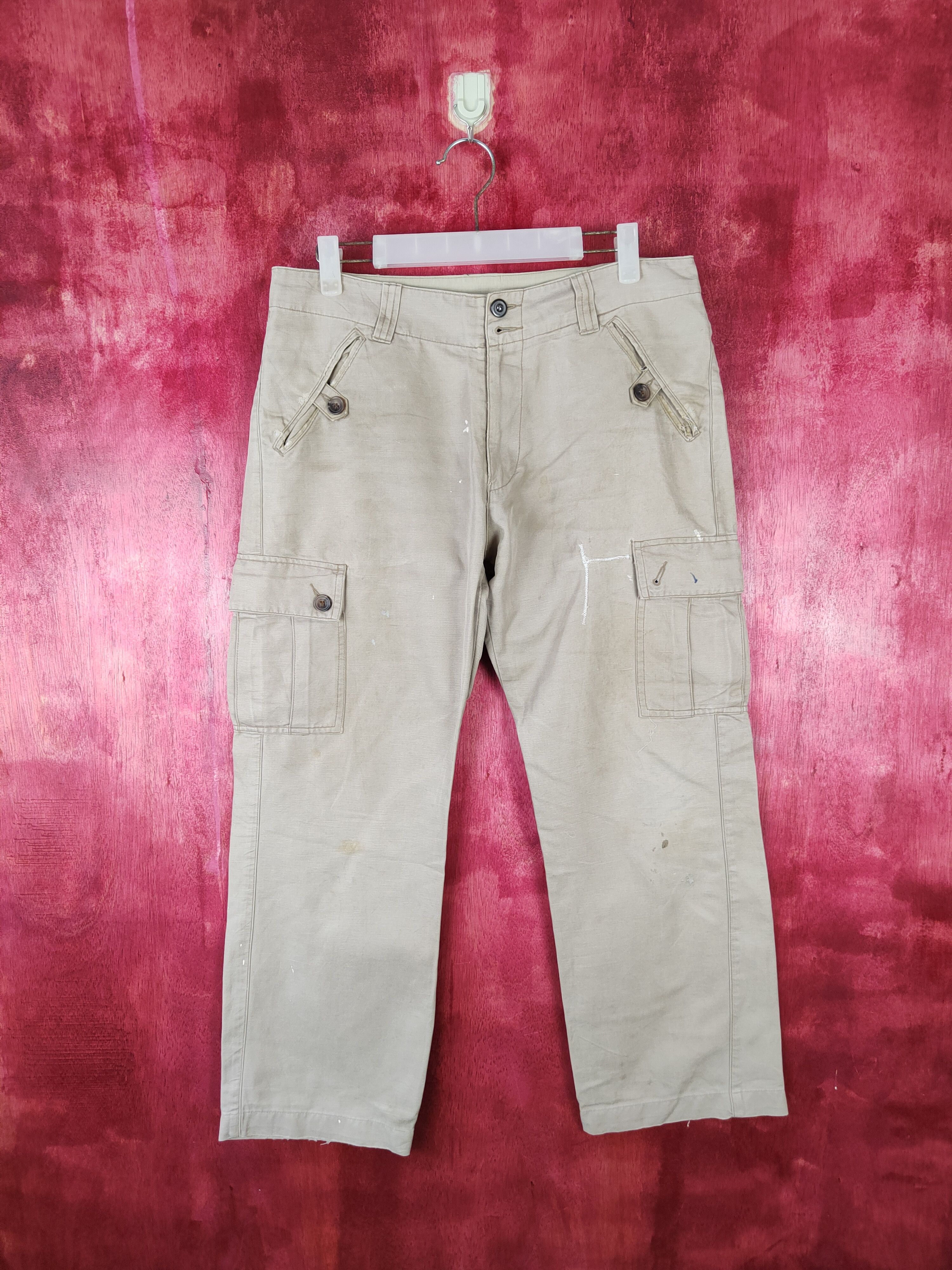 image of Boycott Boy Cott Brown Multi Pocket Tactical Cargo Pants 566, Men's (Size 32)