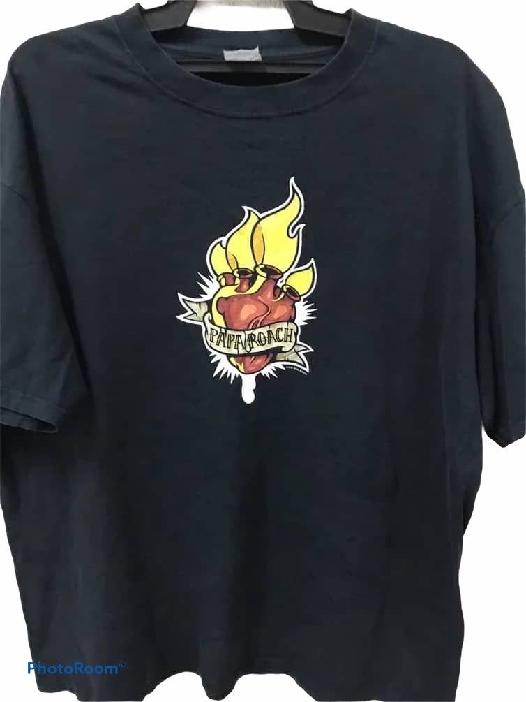 image of Band Tees x Rock T Shirt Design Papa Roach Punkrock Band Shirt in Black, Men's (Size XL)