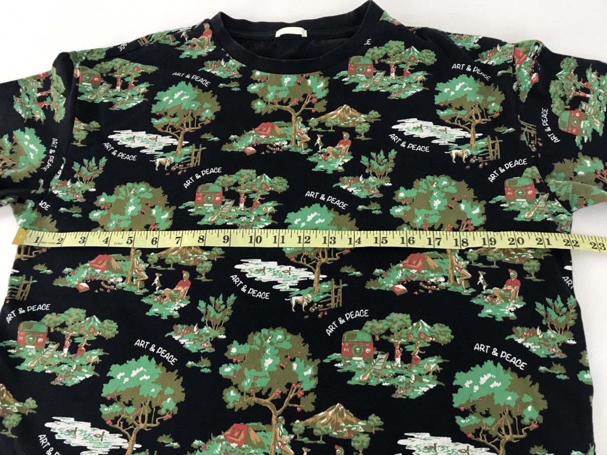 Japanese Brand Art & Peace All Over Printed Camping Floral Tee Size US L / EU 52-54 / 3 - 7 Thumbnail
