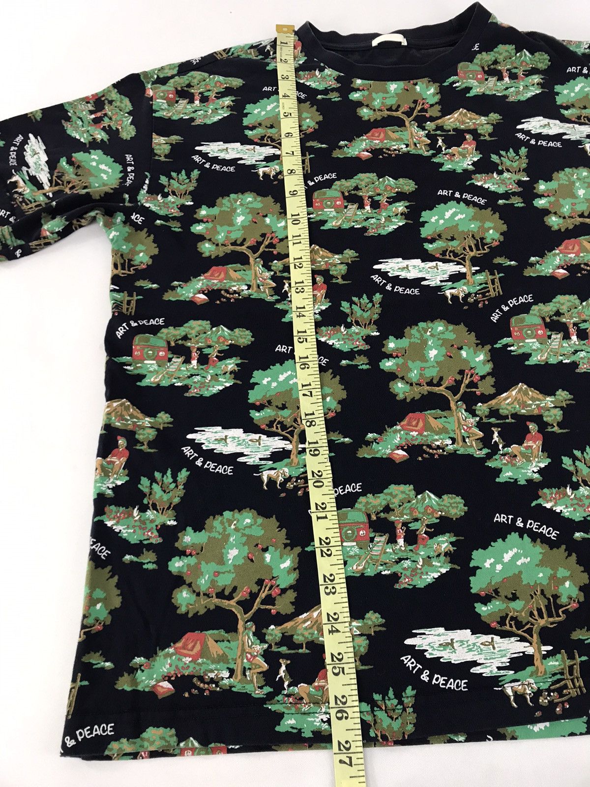 Japanese Brand Art & Peace All Over Printed Camping Floral Tee Size US L / EU 52-54 / 3 - 8 Thumbnail