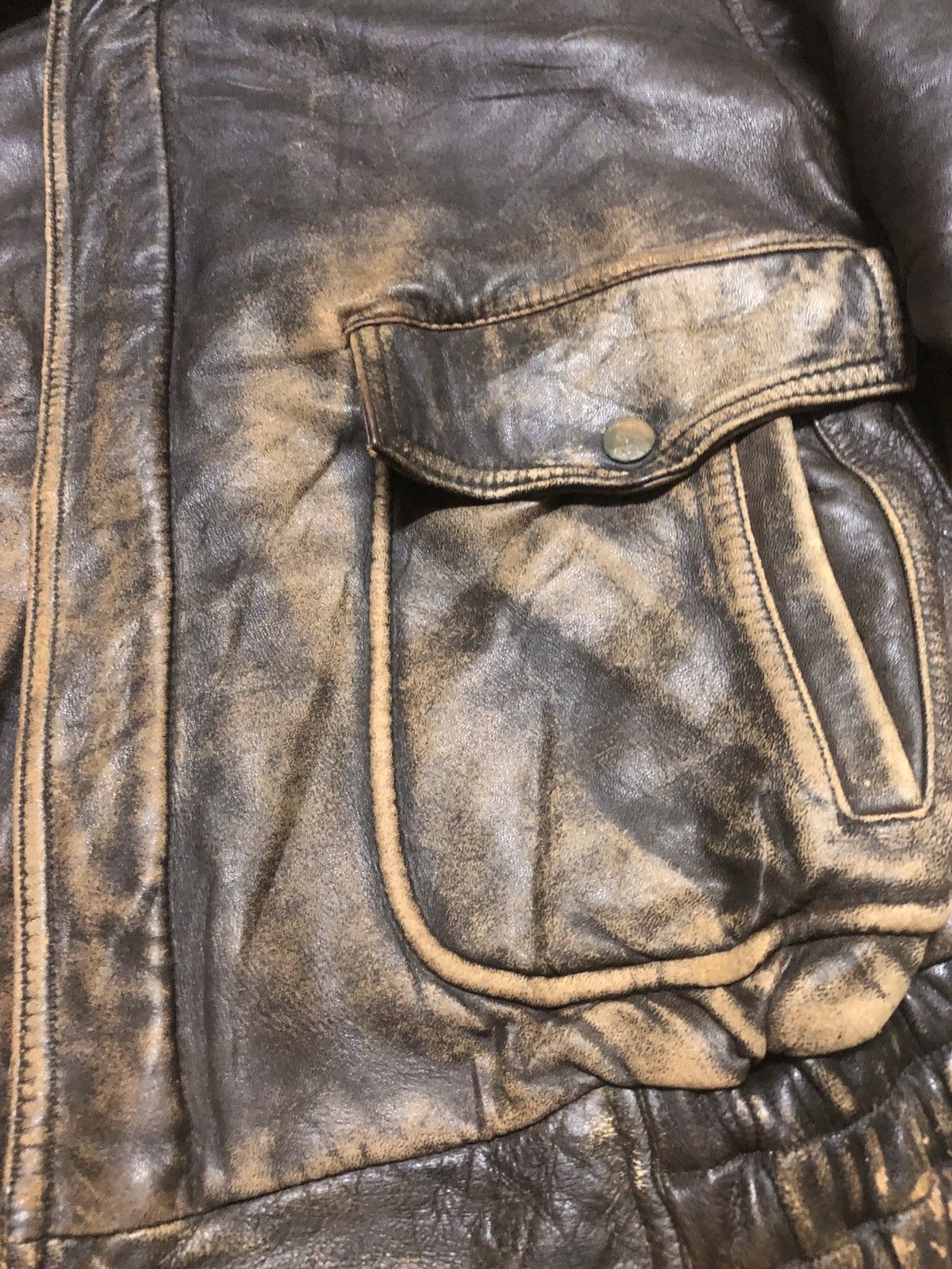 Vintage ❌DELETE TODAY🚀 Thrashed Vtg Leather US Air Force Aviators Size US L / EU 52-54 / 3 - 12 Thumbnail