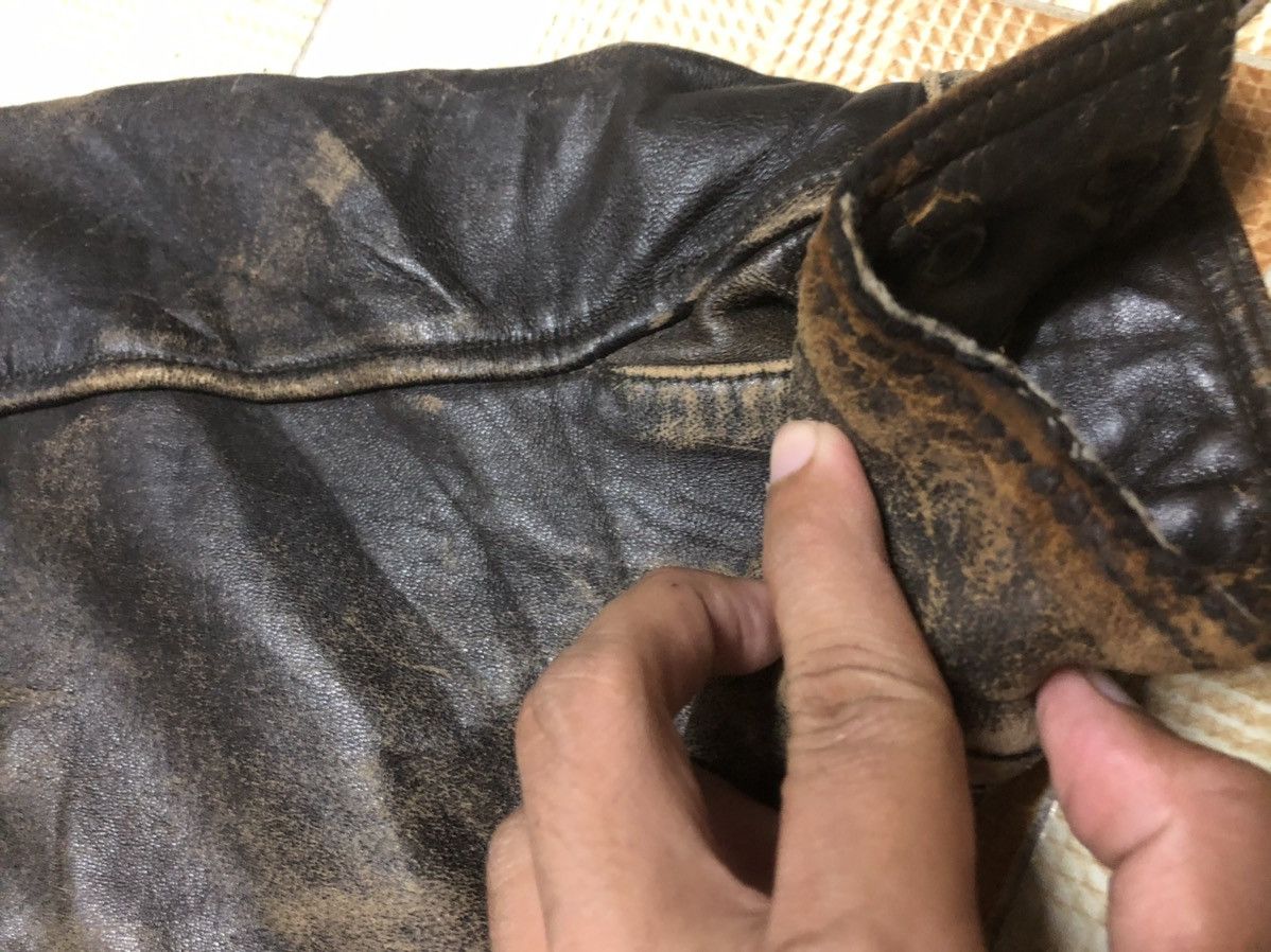 Vintage ❌DELETE TODAY🚀 Thrashed Vtg Leather US Air Force Aviators Size US L / EU 52-54 / 3 - 7 Thumbnail
