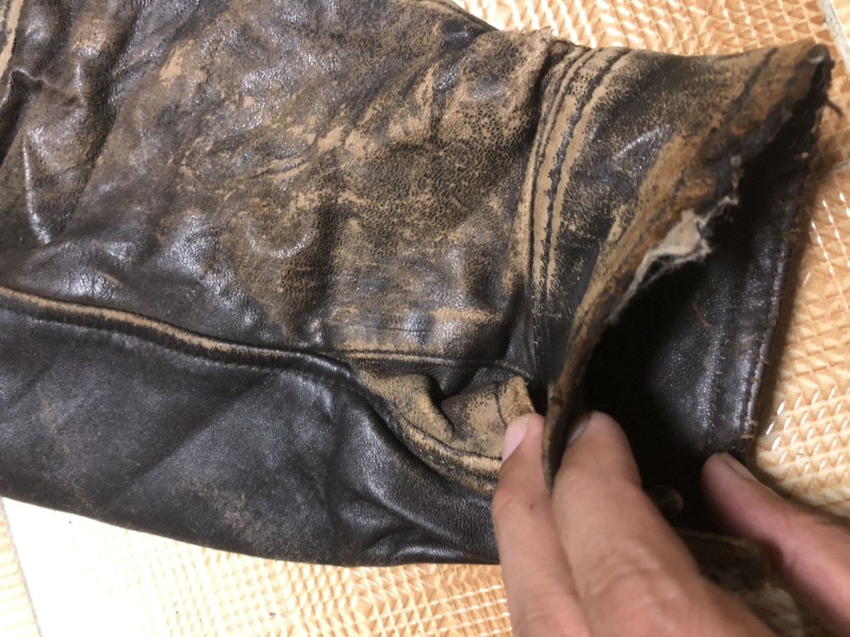 Vintage ❌DELETE TODAY🚀 Thrashed Vtg Leather US Air Force Aviators Size US L / EU 52-54 / 3 - 9 Thumbnail