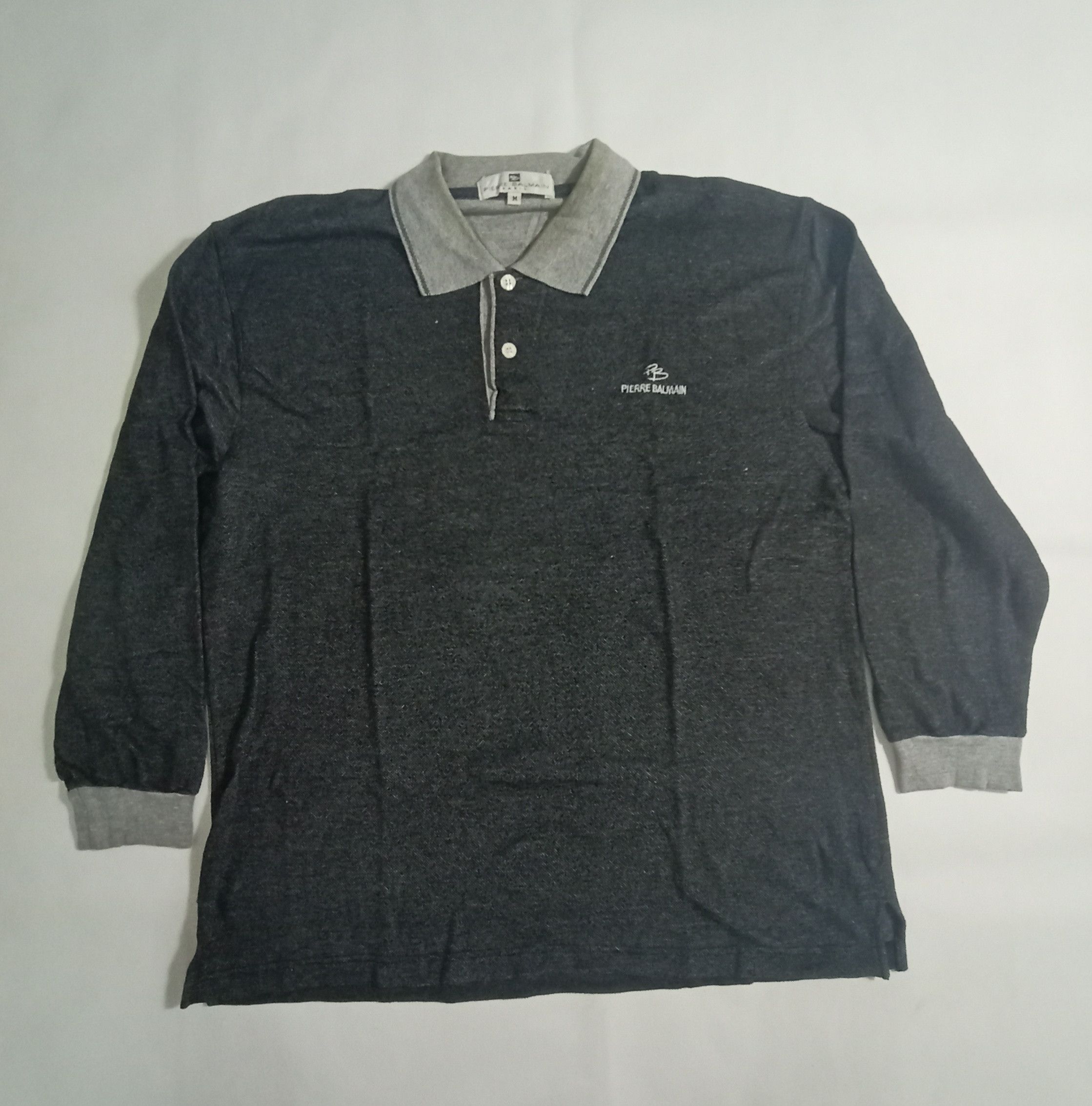 image of Pierre Balmain Paris Long Sleeve Polo Tee, Men's (Size Medium)