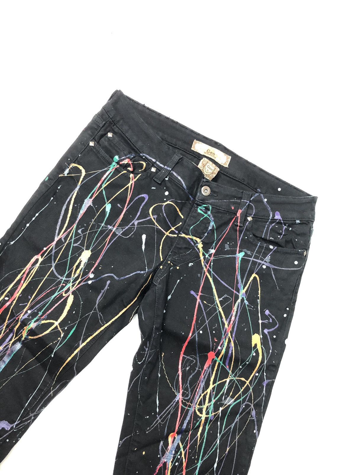 Designer × GEO GEO BY GEOVANNY BLACK ART PAINTING SHORT PANTS Size US 31 - 4 Thumbnail
