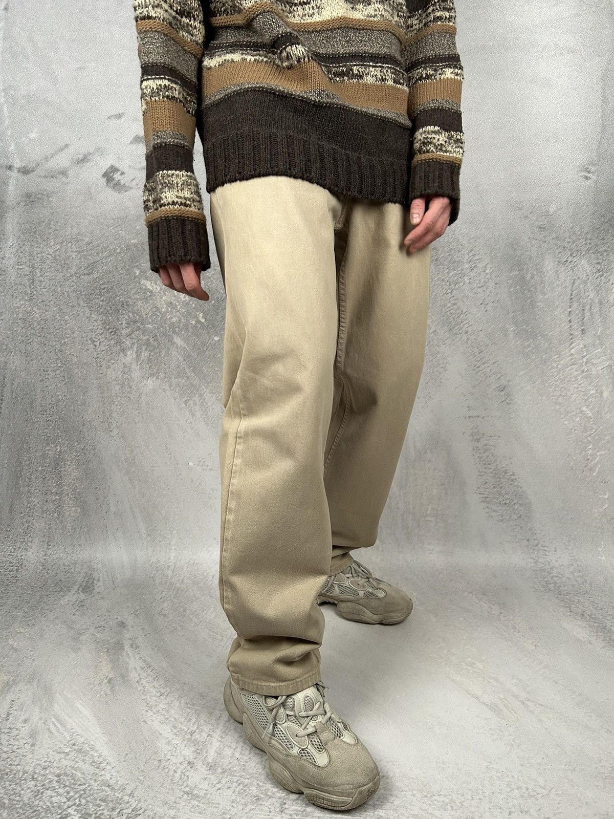 Vintage Calvin Klein Jeans 90s Beige Denim Pants Rare Baggy
