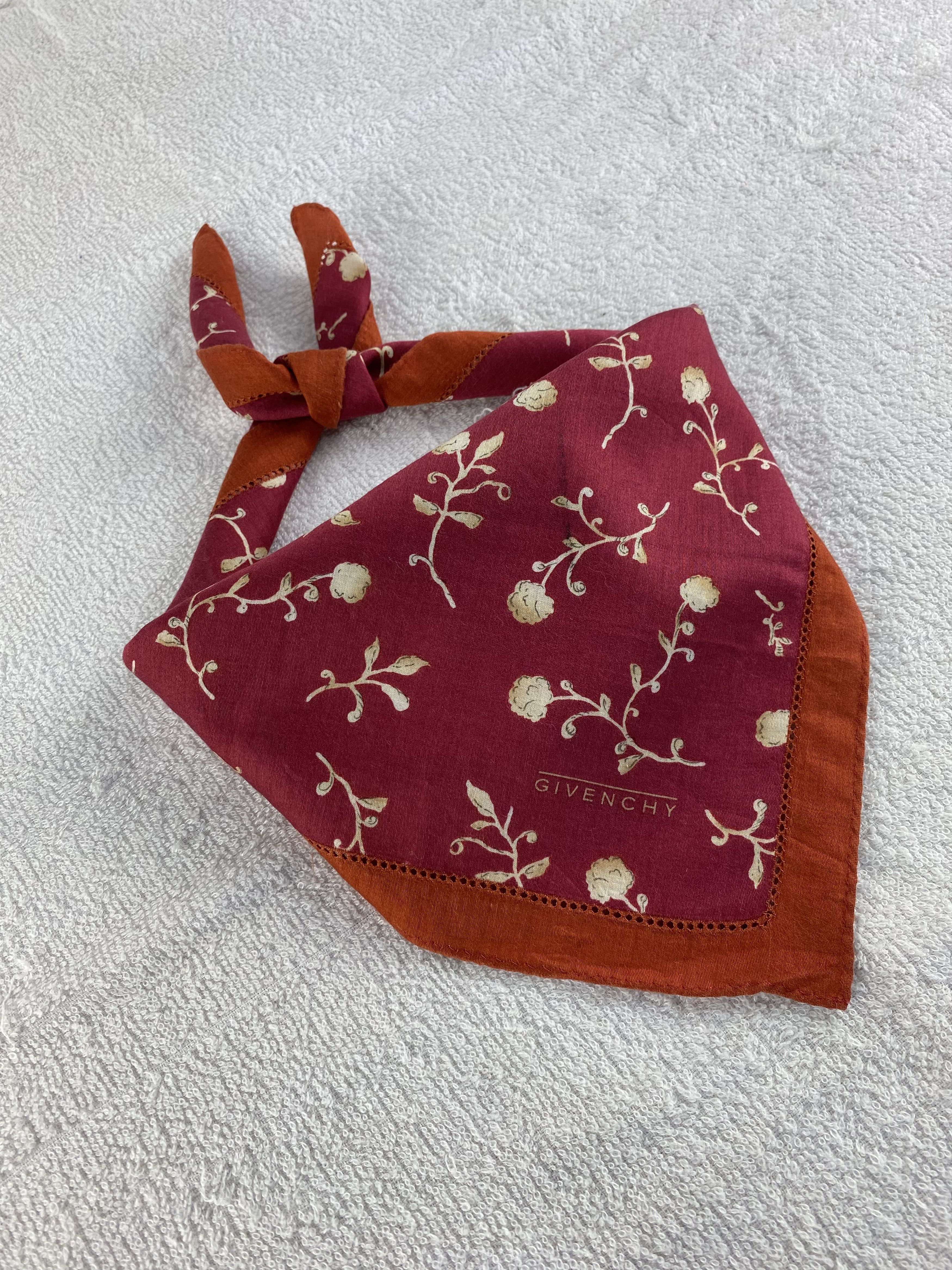 Vintage Givenchy Floral Handkerchief / Bandana / Neckerchief C126 Size ONE SIZE - 2 Thumbnail