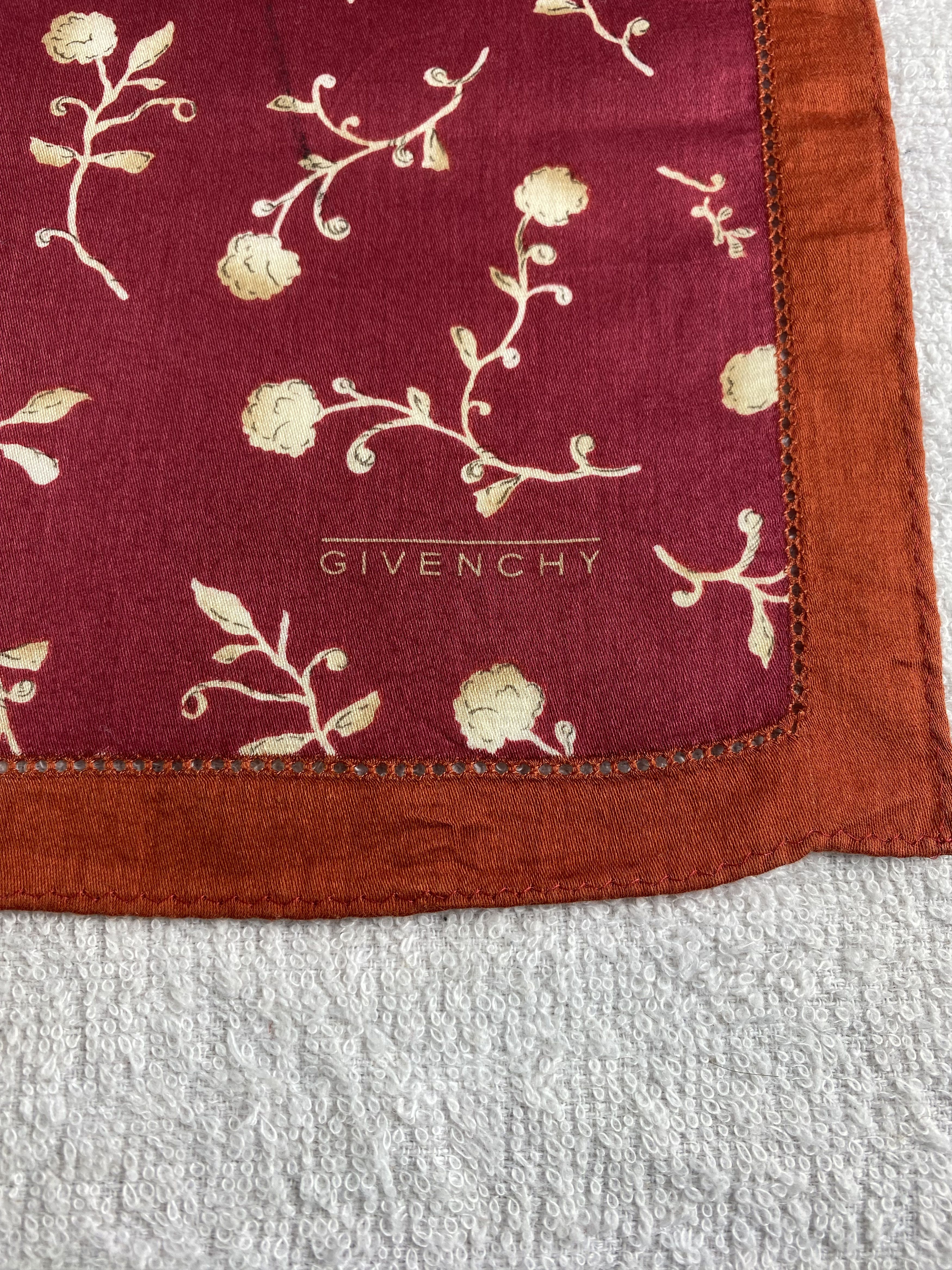 Vintage Givenchy Floral Handkerchief / Bandana / Neckerchief C126 Size ONE SIZE - 5 Thumbnail