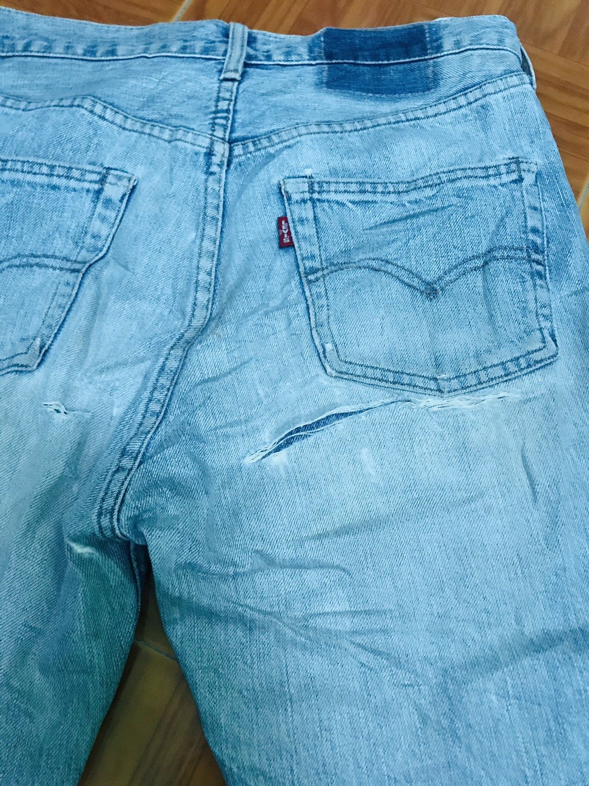Levi's Vintage Levi’s Redline Selvedge Jeans Light Wash, Distressed Size US 31 - 3 Thumbnail
