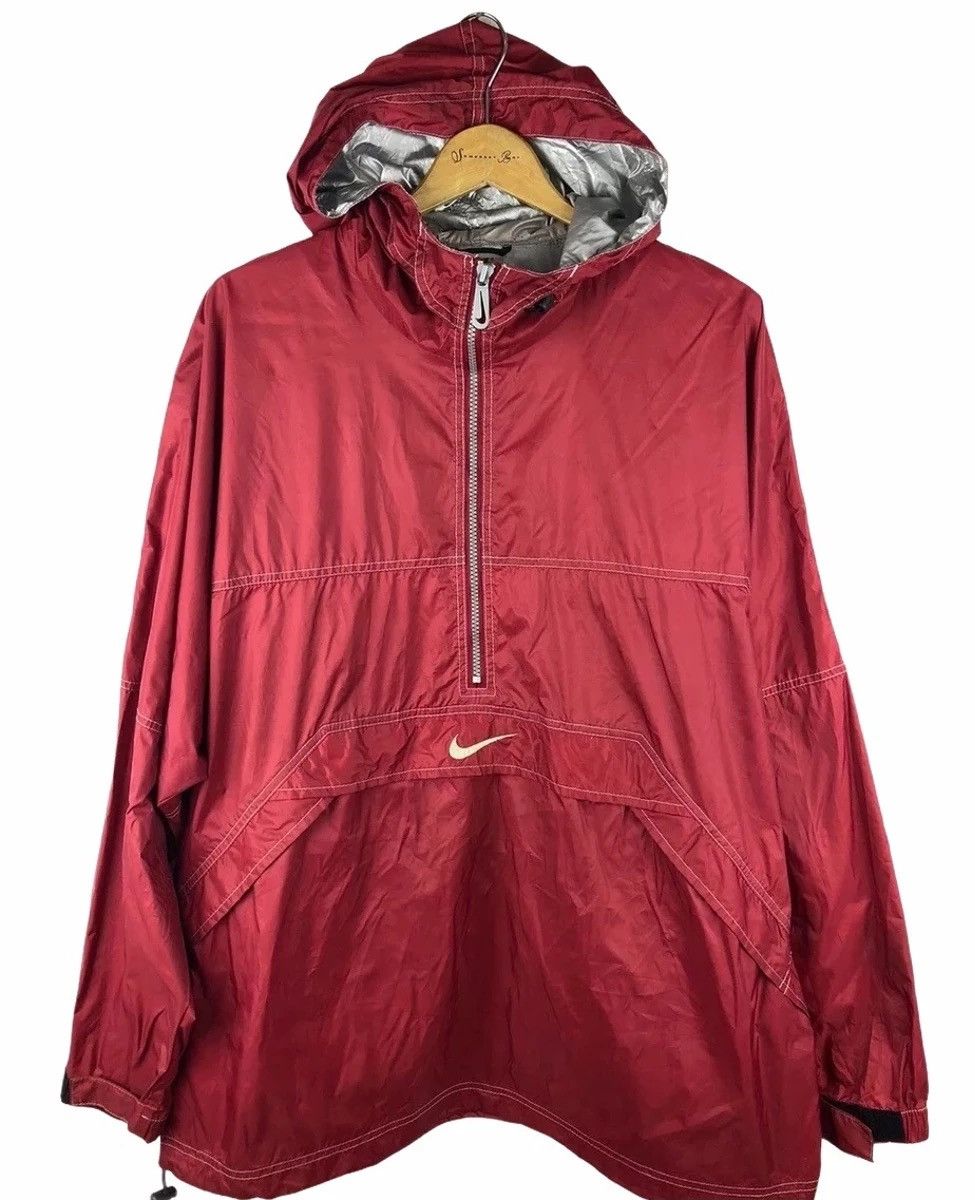 Vintage Center Swoosh Nike Half Zipper Hooded Windbreaker