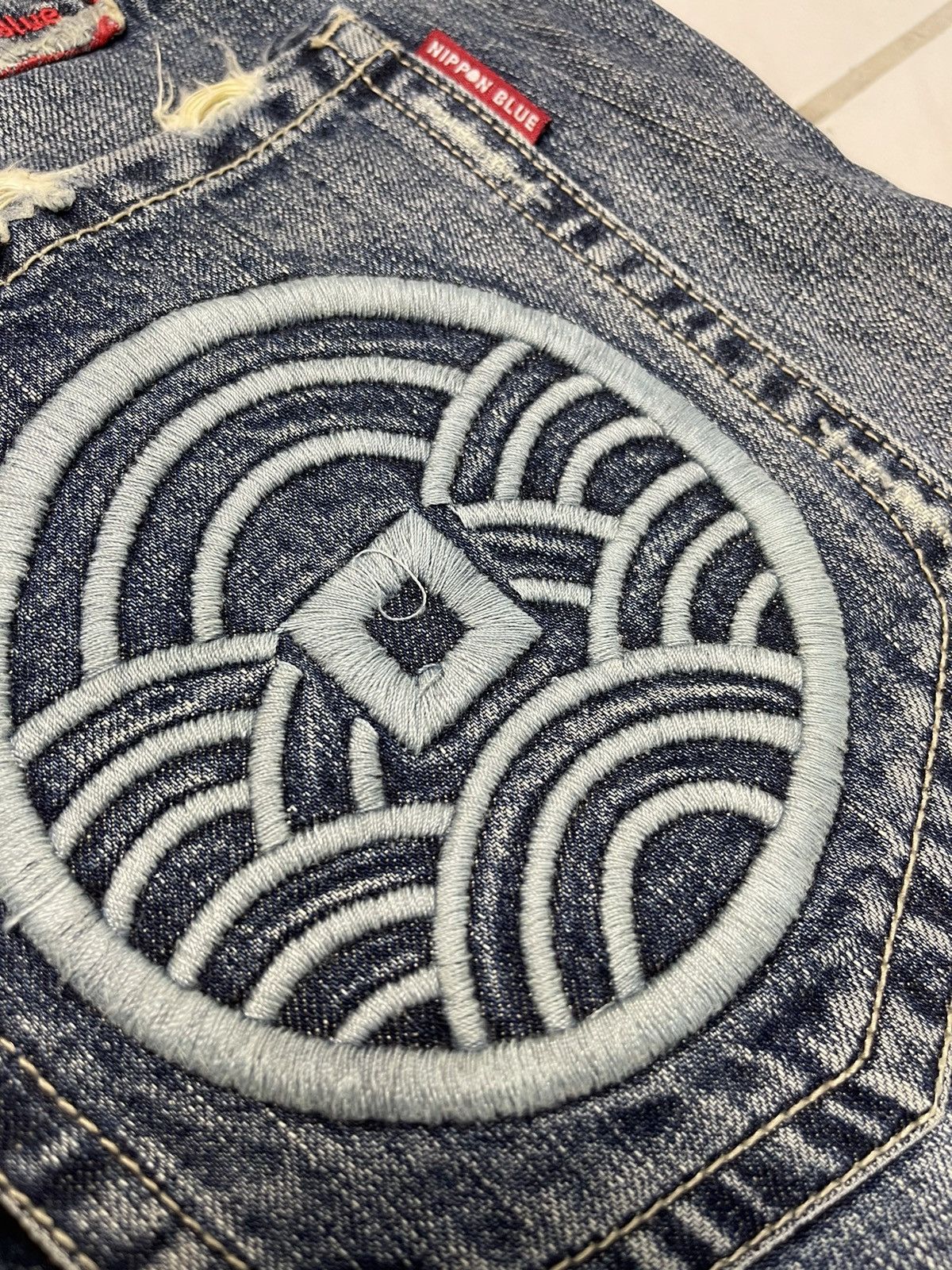 Japanese Brand Nippon Blue Traditional Japanase Embroidered Jeans Size US 36 / EU 52 - 6 Thumbnail