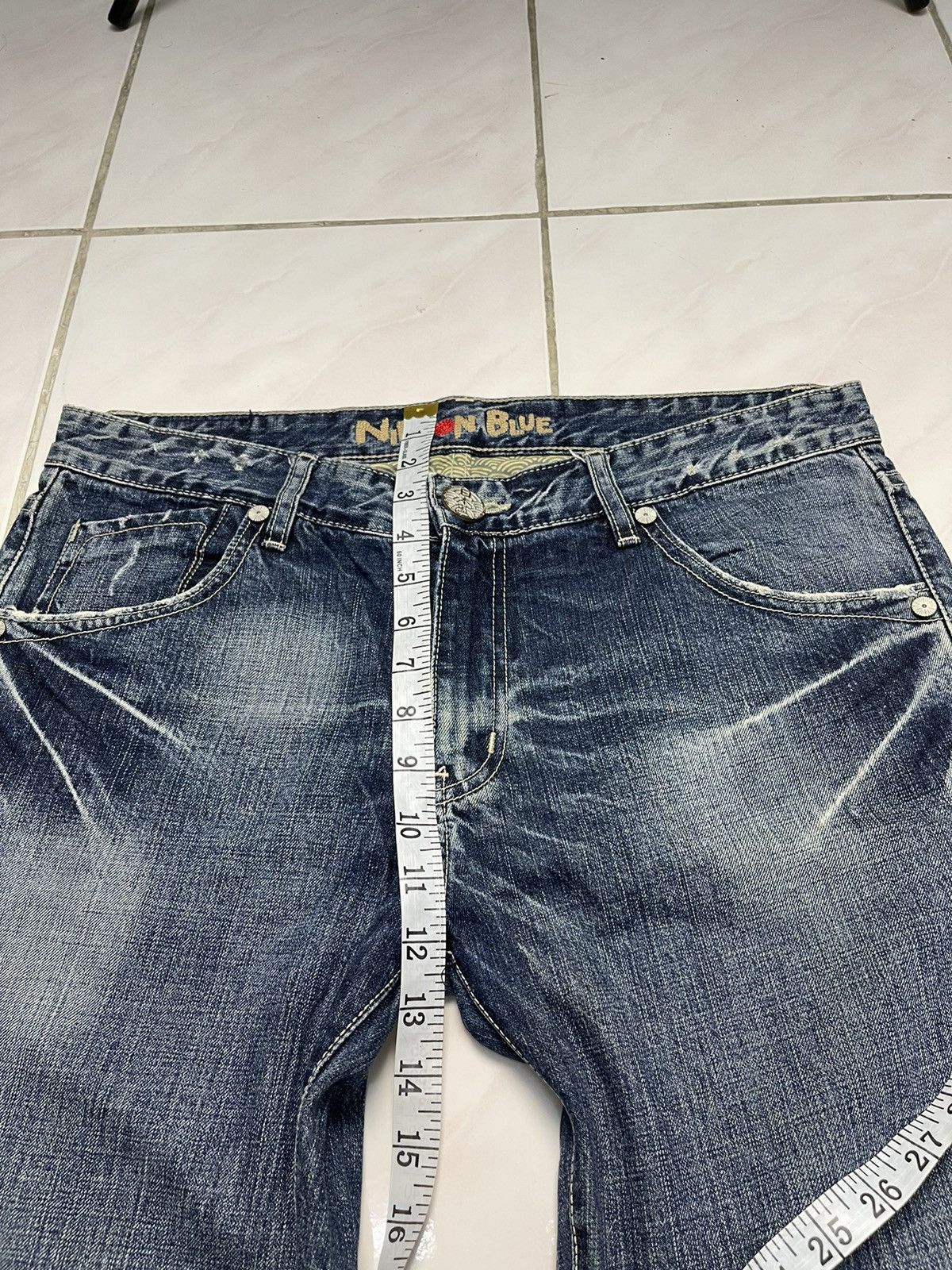 Japanese Brand Nippon Blue Traditional Japanase Embroidered Jeans Size US 36 / EU 52 - 8 Thumbnail