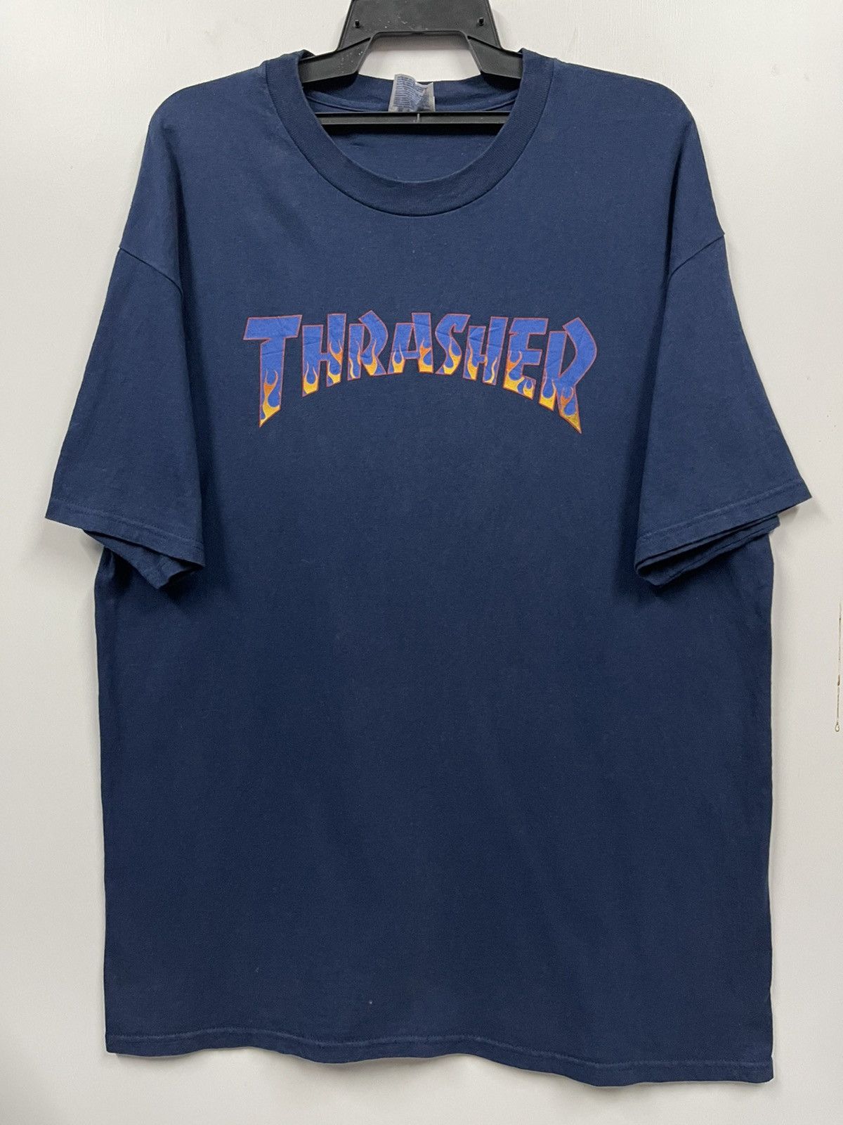 Thrasher Vintage 90s Thrasher Fire Skateboard T Shirt Size US XL / EU 56 / 4 - 1 Thumbnail