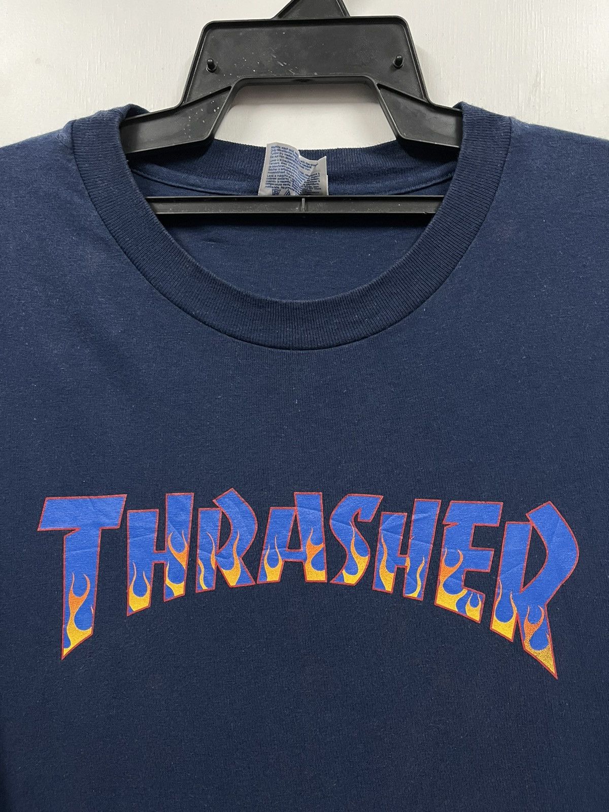 Thrasher Vintage 90s Thrasher Fire Skateboard T Shirt Size US XL / EU 56 / 4 - 2 Thumbnail