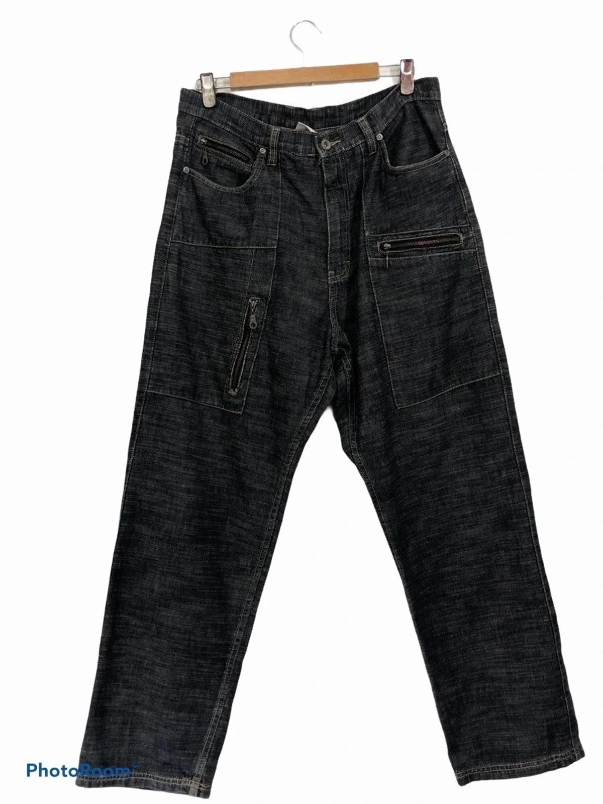 Japanese Brand MasterPiece Multi Zipper Pocket Denim Pants Size US 35 - 1 Thumbnail