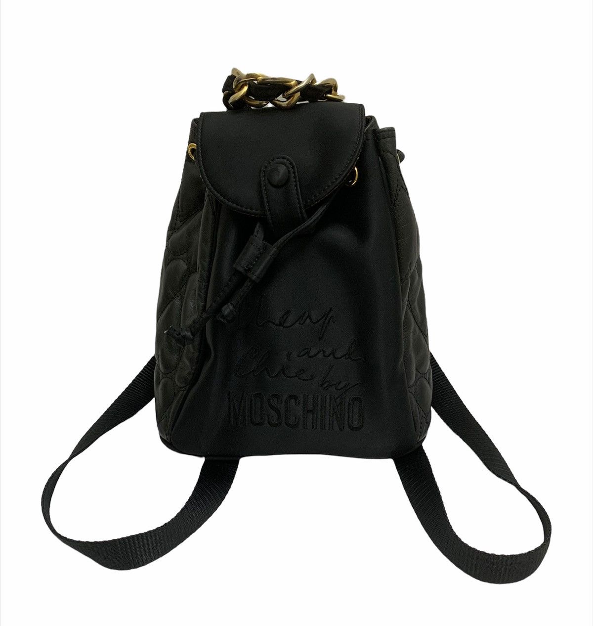 Moschino Vintage Moschino Quilted Logo Mini Backpack Size ONE SIZE - 2 Thumbnail