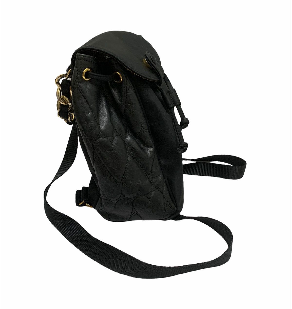 Moschino Vintage Moschino Quilted Logo Mini Backpack Size ONE SIZE - 3 Thumbnail