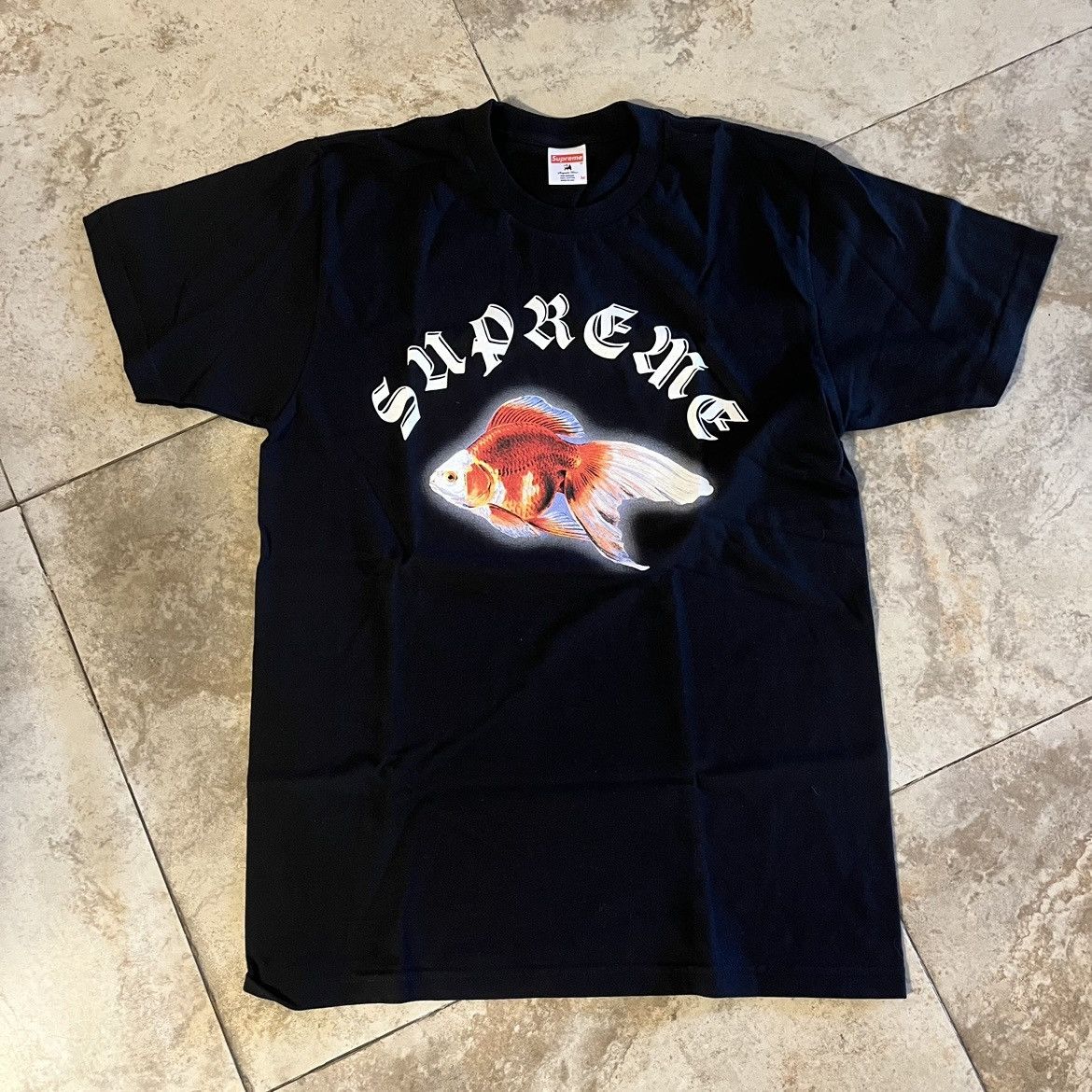 image of Supreme - Sasquatchfabrix Goldfish Tee (Ss16) - Black - Med, Men's (Size Medium)