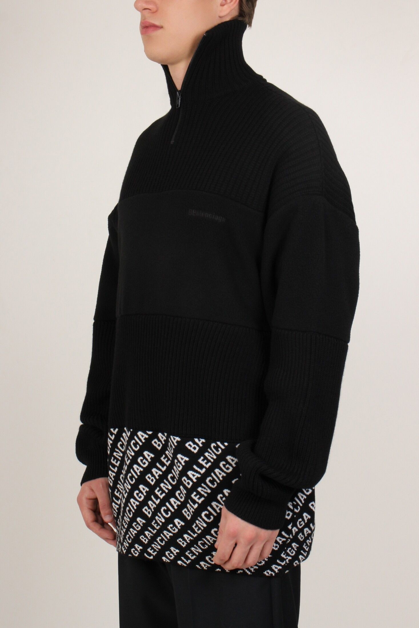 Balenciaga Embroidered Logo Wool Sweater Size US M / EU 48-50 / 2 - 12 Thumbnail