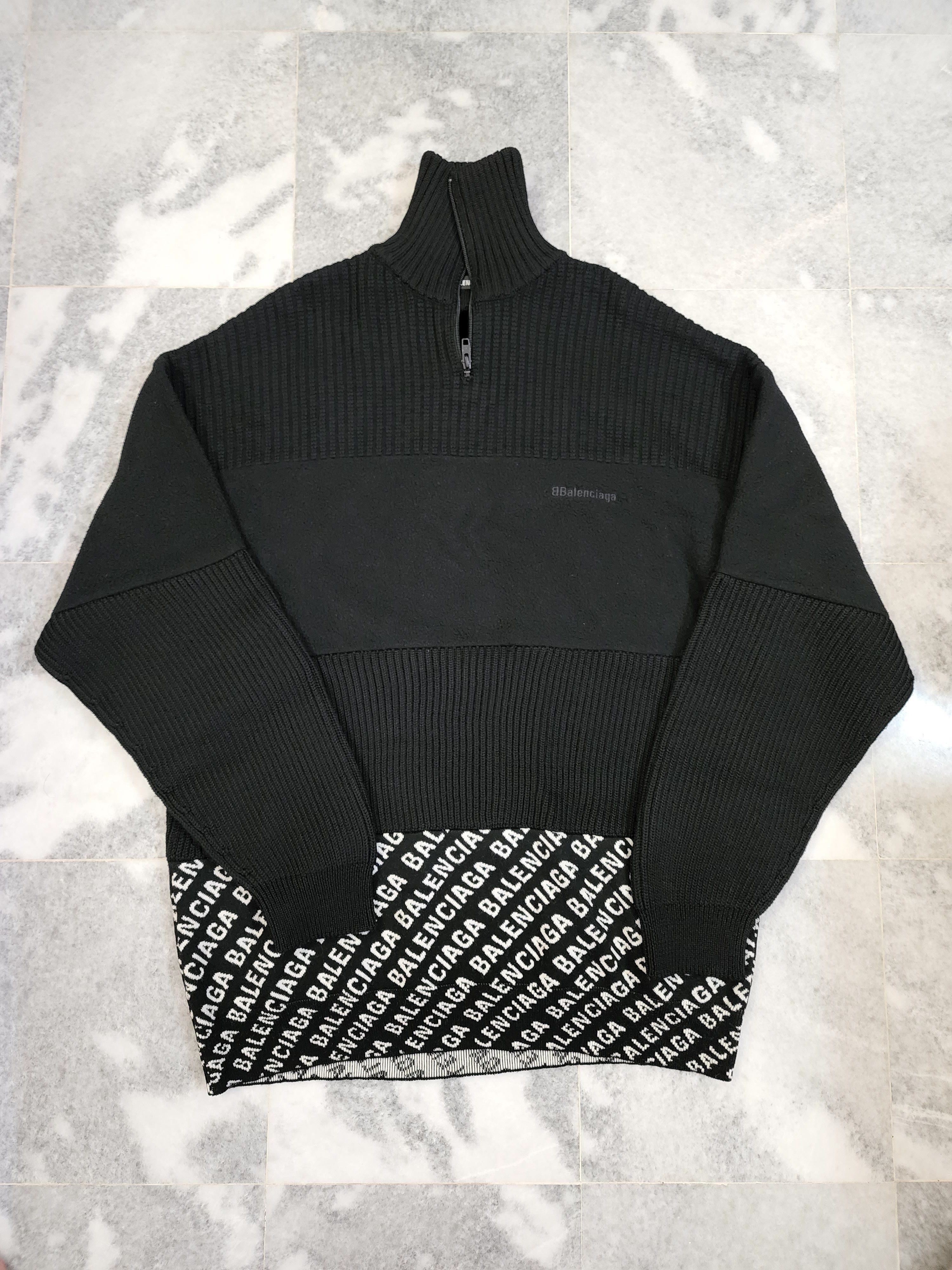 Balenciaga Embroidered Logo Wool Sweater Size US M / EU 48-50 / 2 - 3 Thumbnail