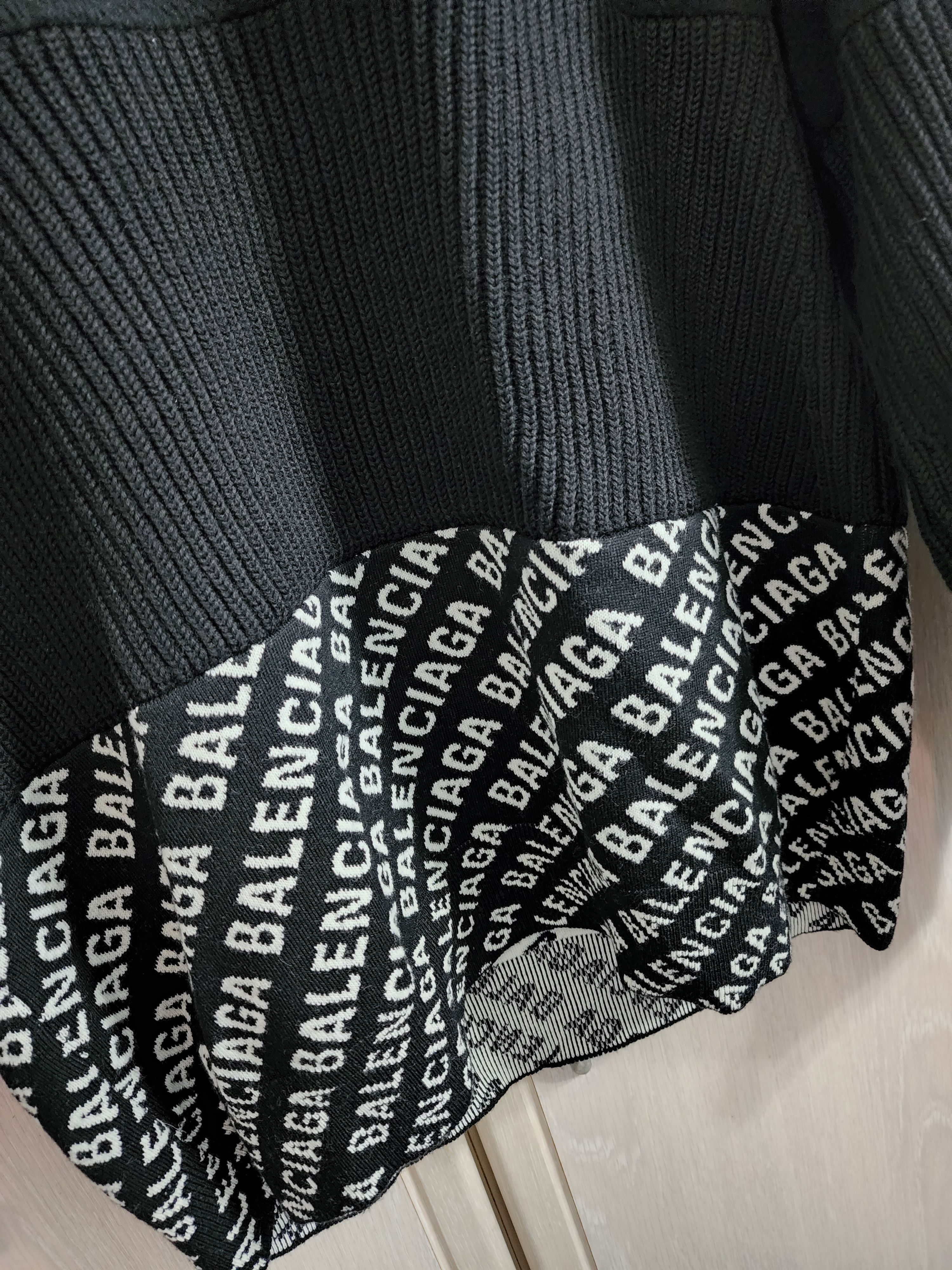 Balenciaga Embroidered Logo Wool Sweater Size US M / EU 48-50 / 2 - 6 Thumbnail