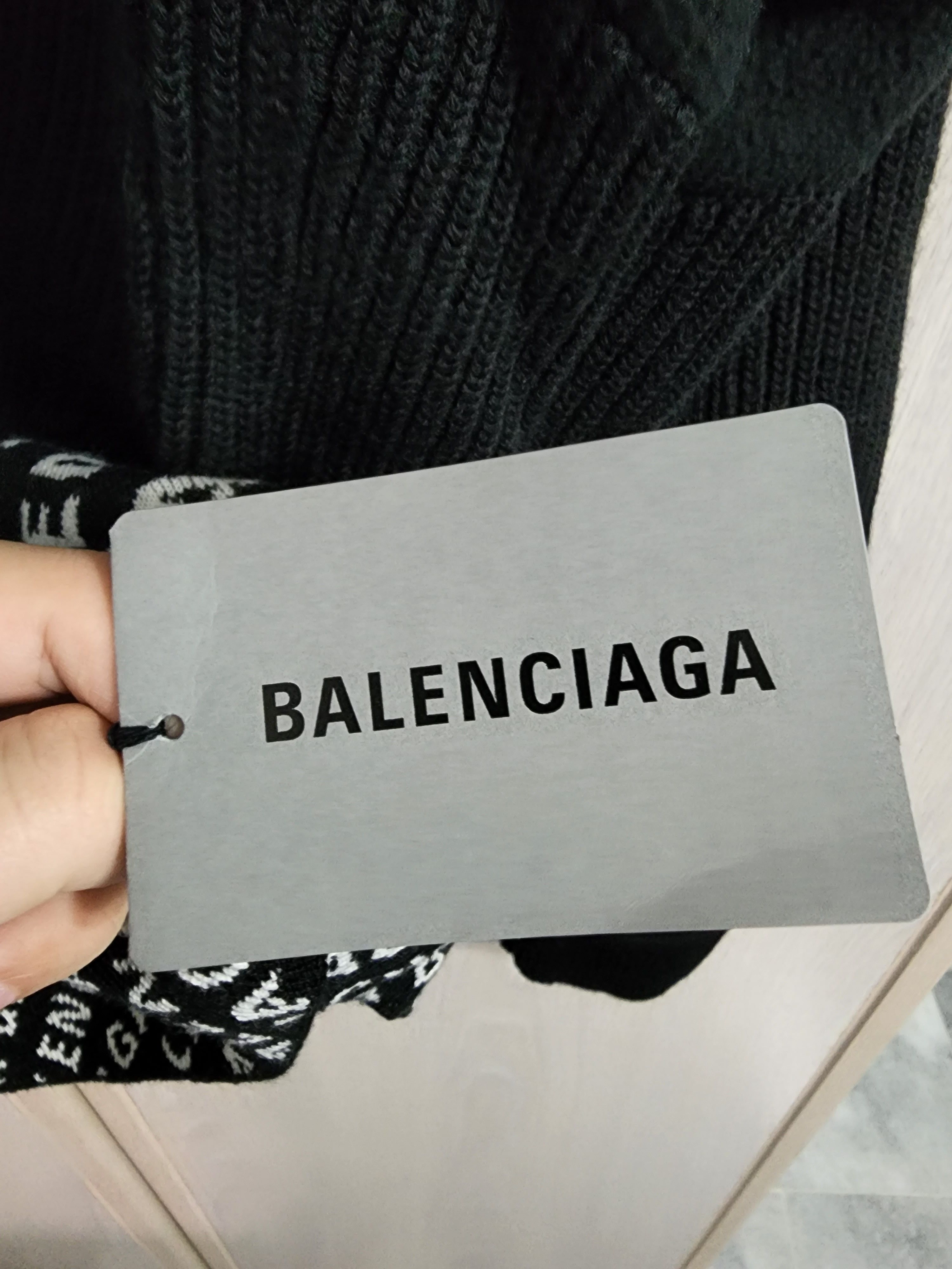Balenciaga Embroidered Logo Wool Sweater Size US M / EU 48-50 / 2 - 7 Thumbnail