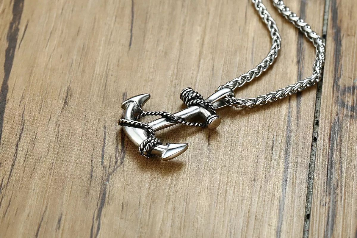 Jewelry Stainless Steel Sea Anchor Sailor Man Necklaces Size ONE SIZE - 1 Thumbnail