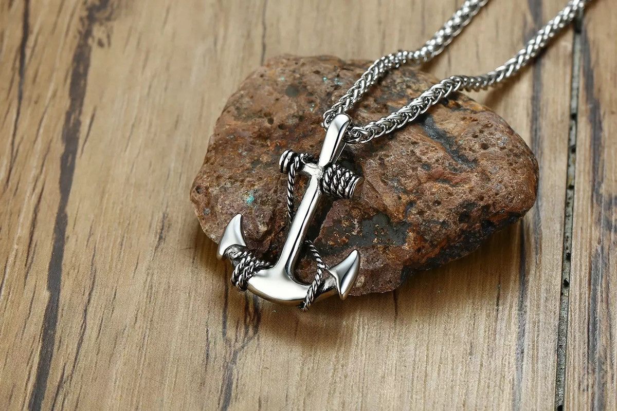 Jewelry Stainless Steel Sea Anchor Sailor Man Necklaces Size ONE SIZE - 2 Thumbnail