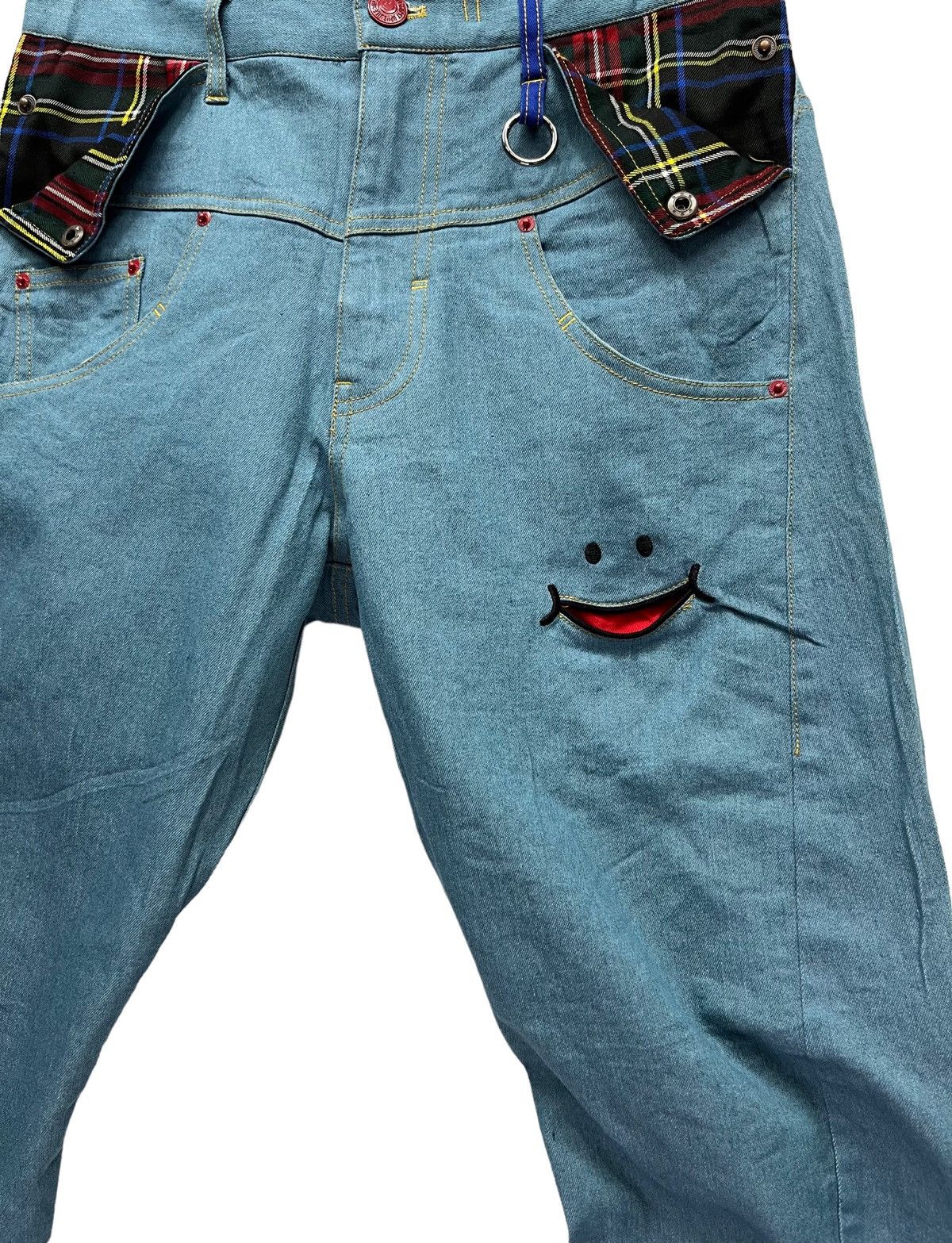 Japanese Brand DOPE! 3DEE UP!SMILExRHP Fun Smiley Stretch Poly-Cotton Pants Size US 30 / EU 46 - 6 Thumbnail