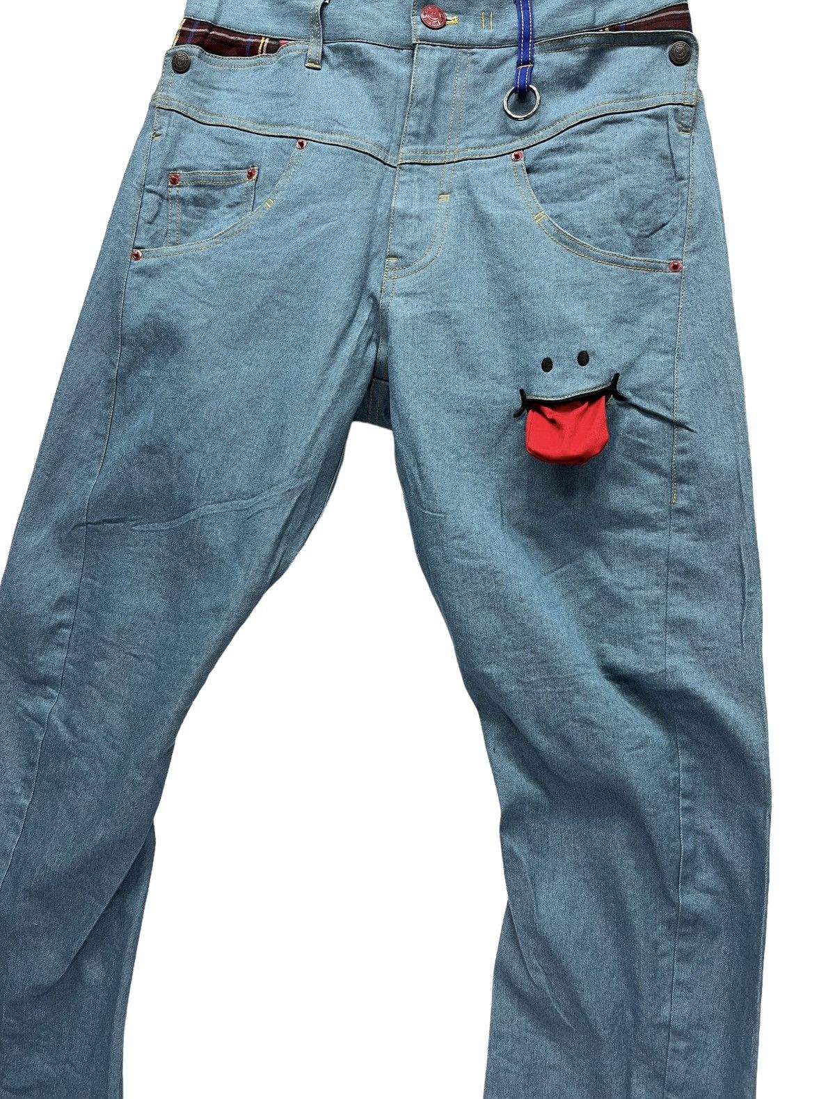 Japanese Brand DOPE! 3DEE UP!SMILExRHP Fun Smiley Stretch Poly-Cotton Pants Size US 30 / EU 46 - 4 Thumbnail