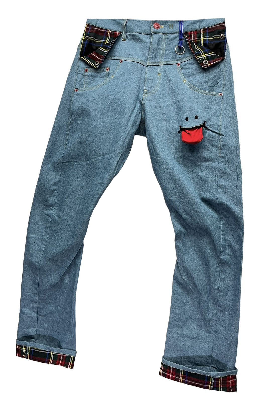 Japanese Brand DOPE! 3DEE UP!SMILExRHP Fun Smiley Stretch Poly-Cotton Pants Size US 30 / EU 46 - 2 Thumbnail