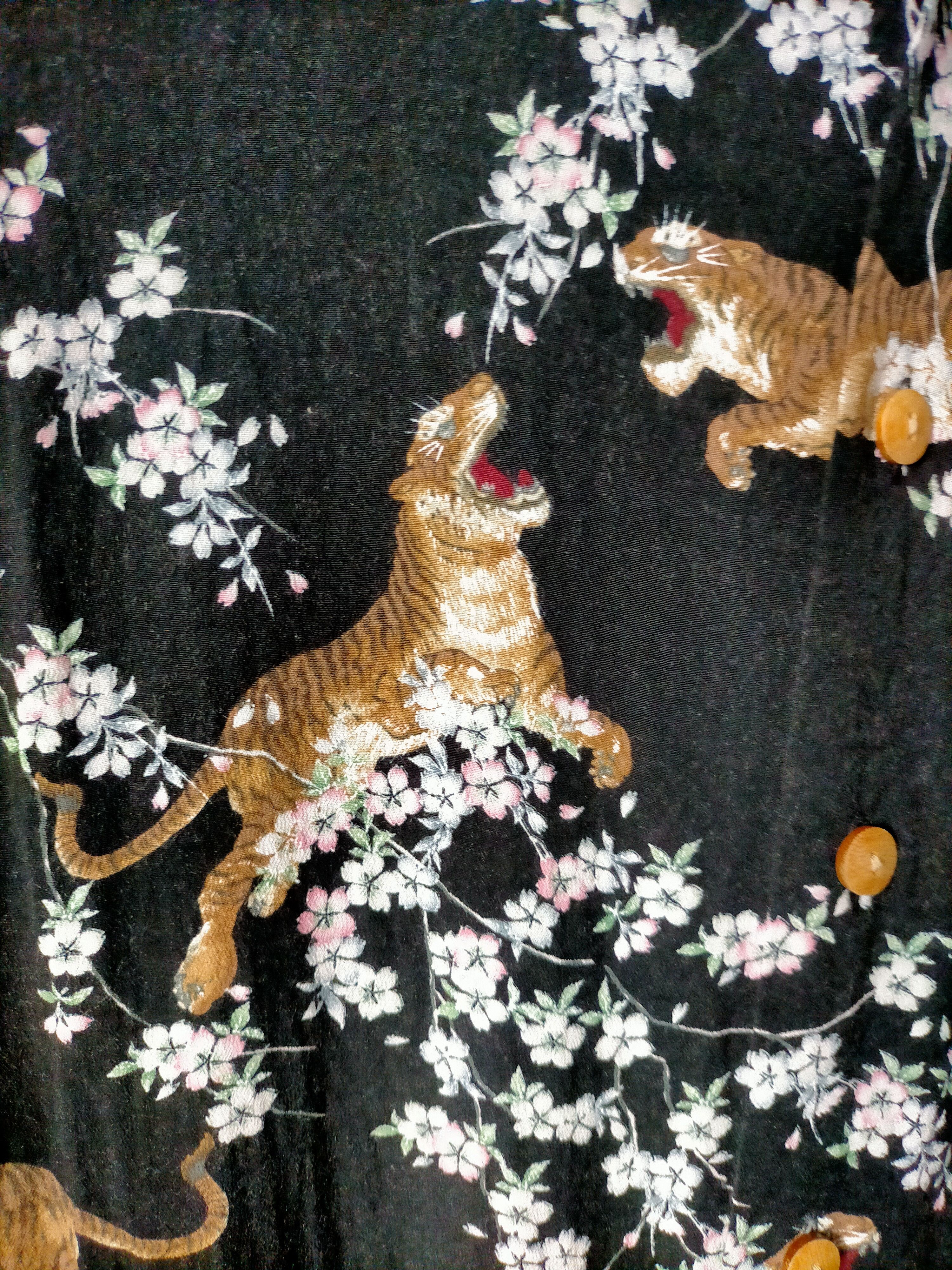 Japanese Brand Kaluluwa Hawaiian Tiger Rayon full Print Size US M / EU 48-50 / 2 - 8 Thumbnail