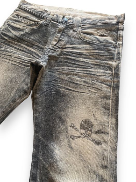 Skulls Japanese Brand ROEN SKULLS Grey Washed Denim Jeans | Grailed