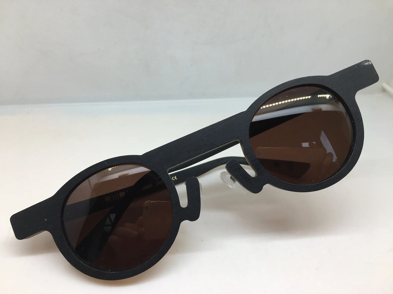 Vintage MOD AVANT GARDE JAPAN BLACK ROUND POWERBROKER SUNGLASSES Size ONE SIZE - 1 Thumbnail