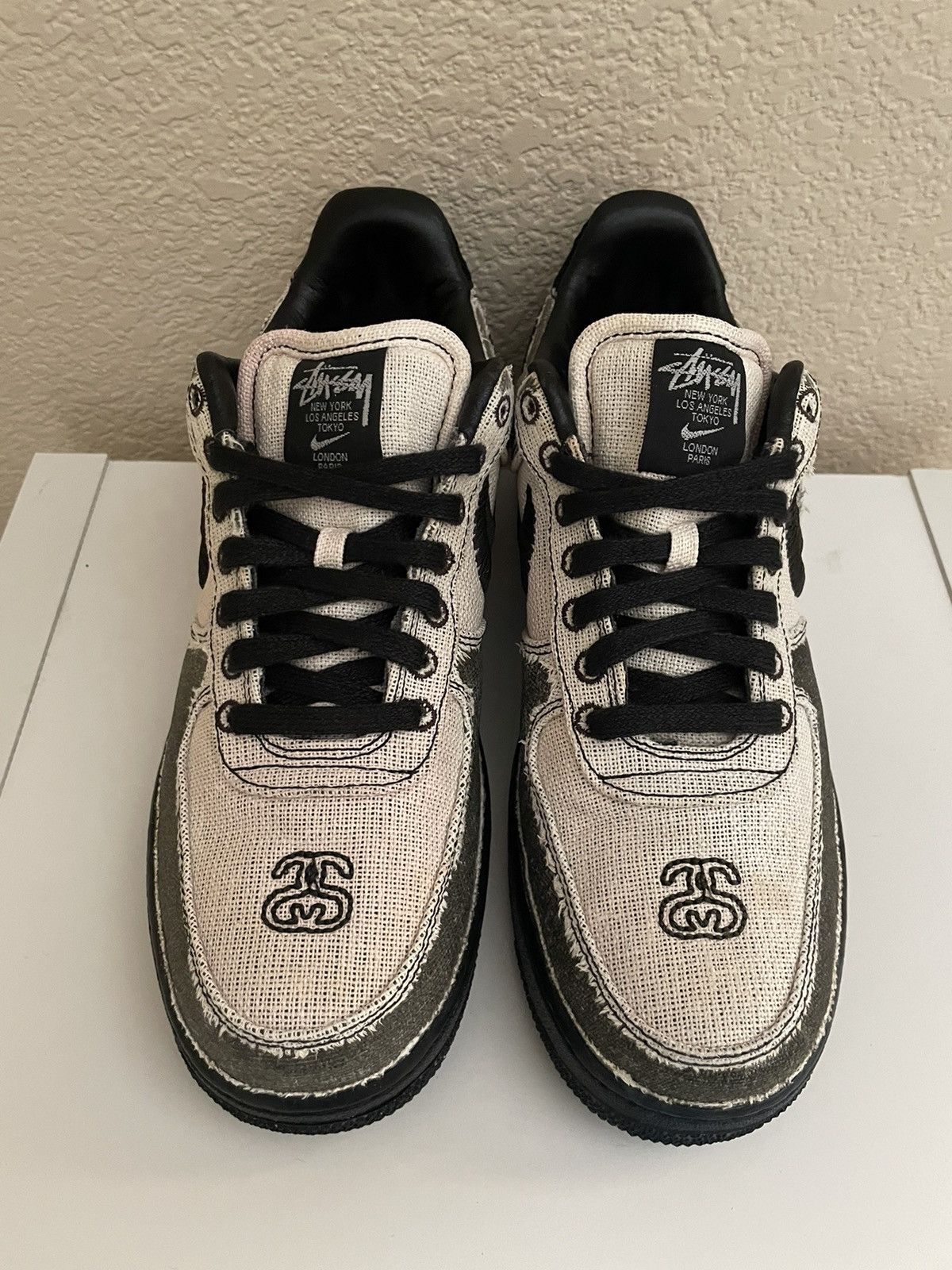 Nike × Stussy 1/1 Bleached Stussy Air Force 1 Black Size US 9 / EU 42 - 3 Thumbnail