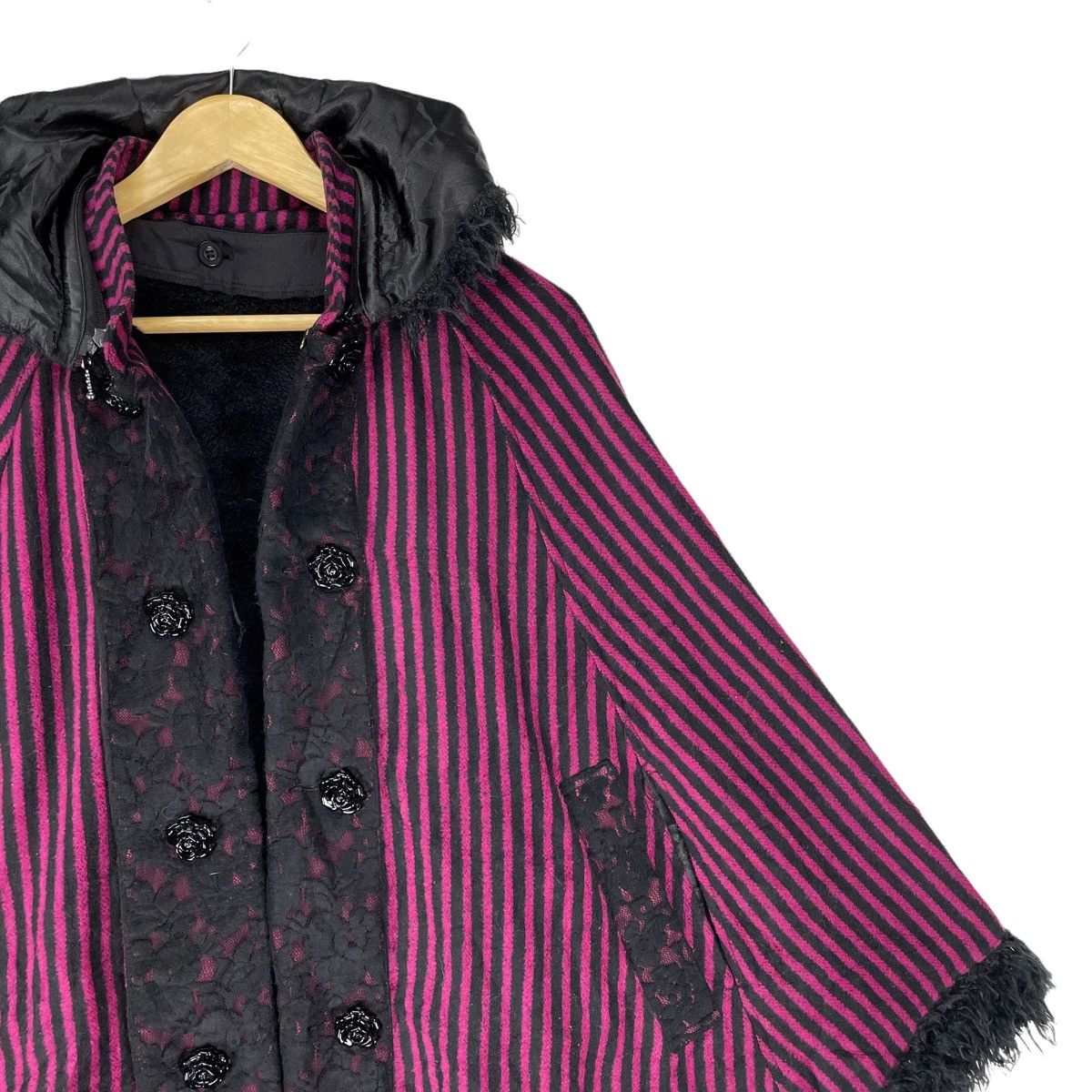 Japanese Brand ☀️ALGONQUINS STRIPED HOODIE PONCHO Size M / US 6-8 / IT 42-44 - 3 Thumbnail
