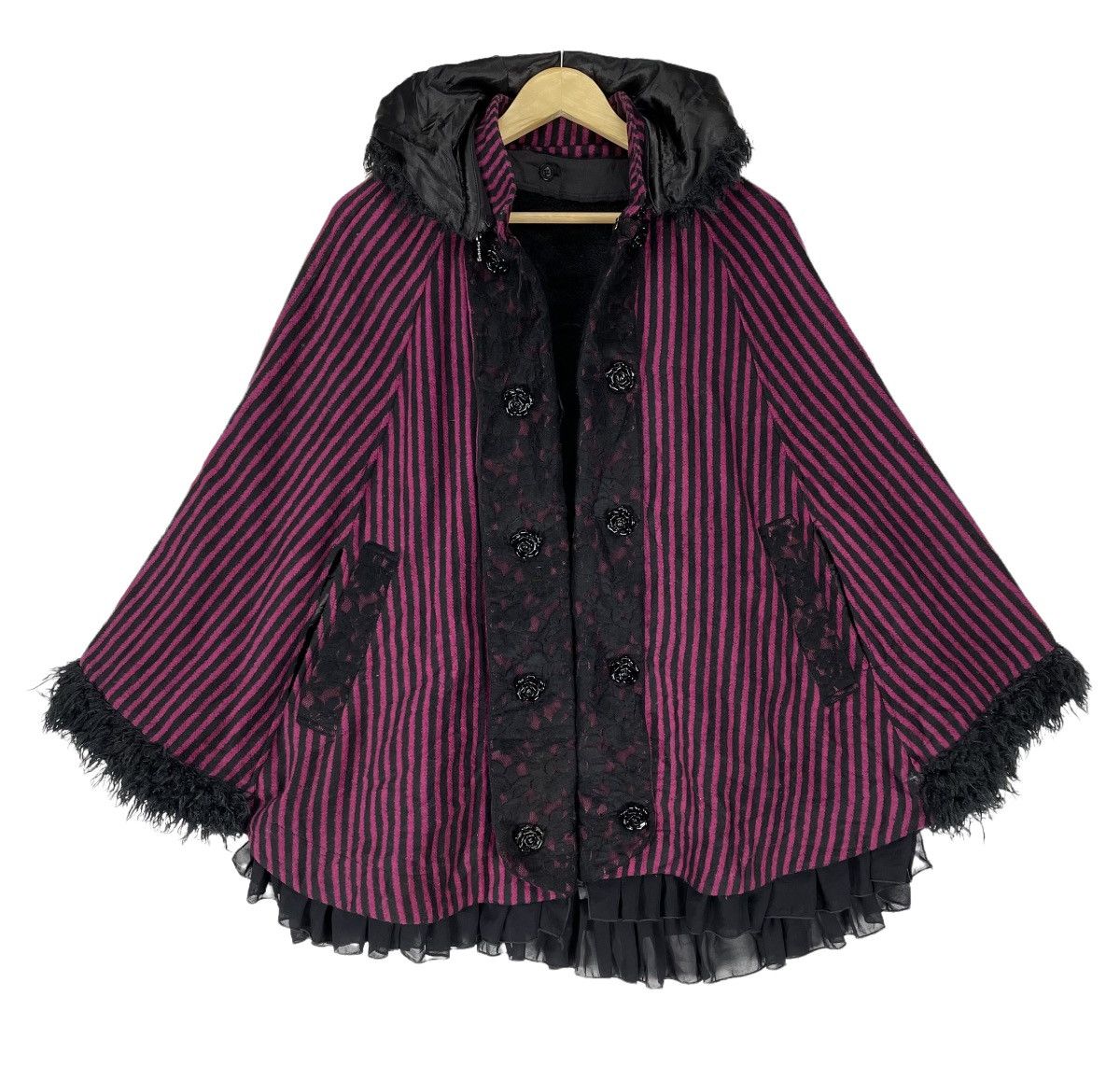 ☀️ALGONQUINS STRIPED HOODIE PONCHO