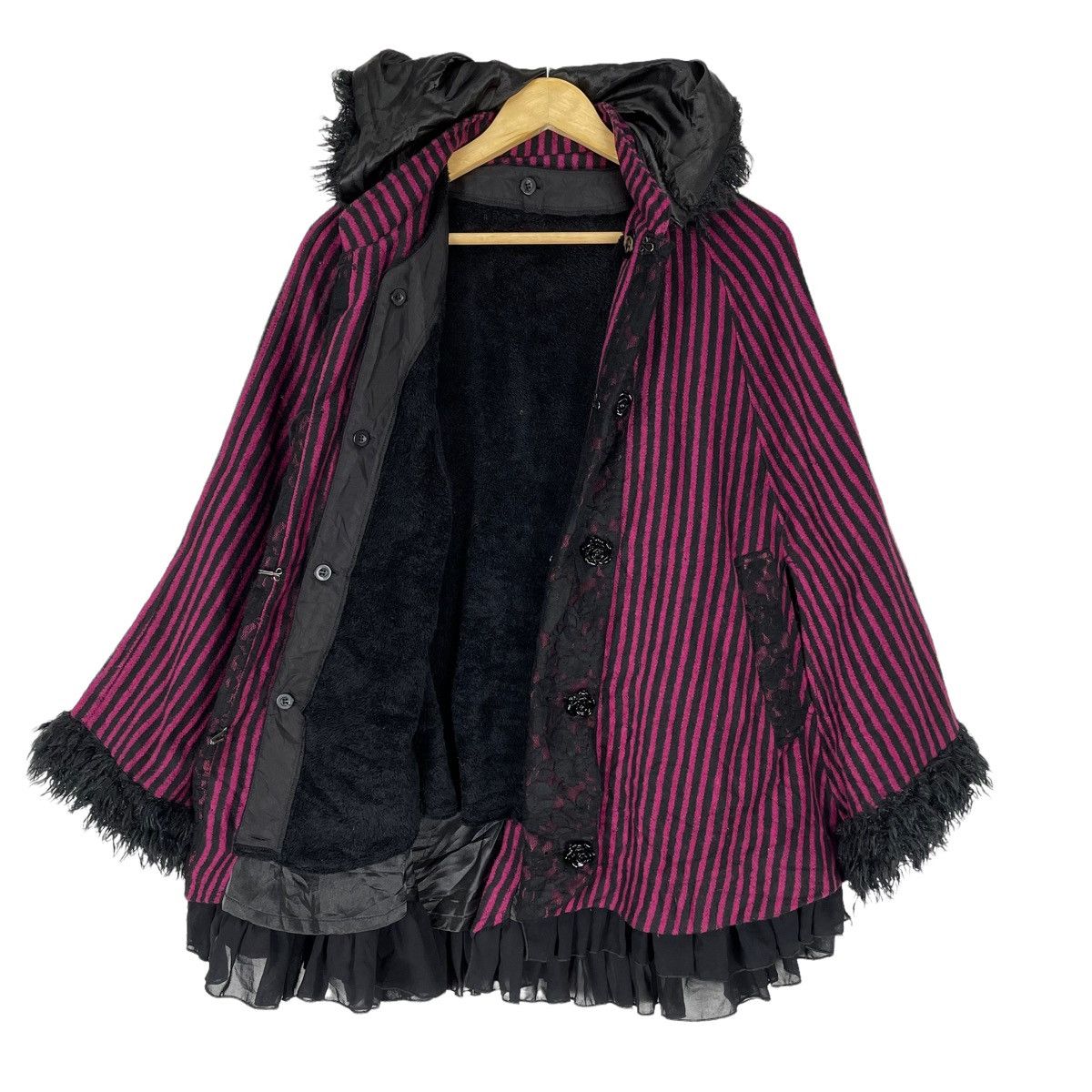 Japanese Brand ☀️ALGONQUINS STRIPED HOODIE PONCHO Size M / US 6-8 / IT 42-44 - 6 Thumbnail