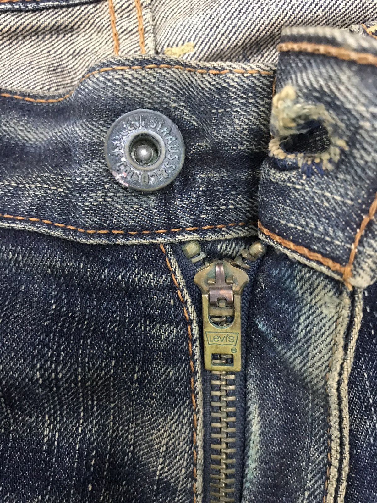 Levi's Levi Strauss & Co 503 Straight Cut Denim Vtg 90s Distressed Size US 35 - 12 Thumbnail