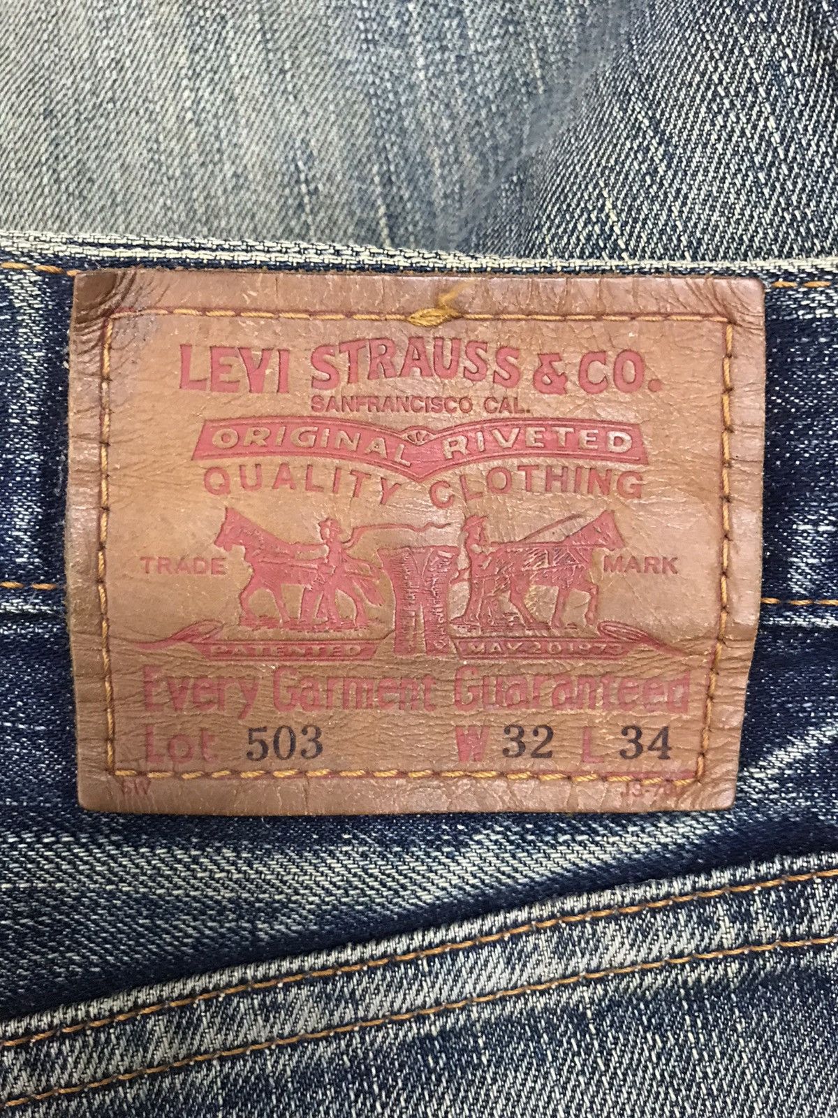 Levi's Levi Strauss & Co 503 Straight Cut Denim Vtg 90s Distressed Size US 35 - 11 Thumbnail