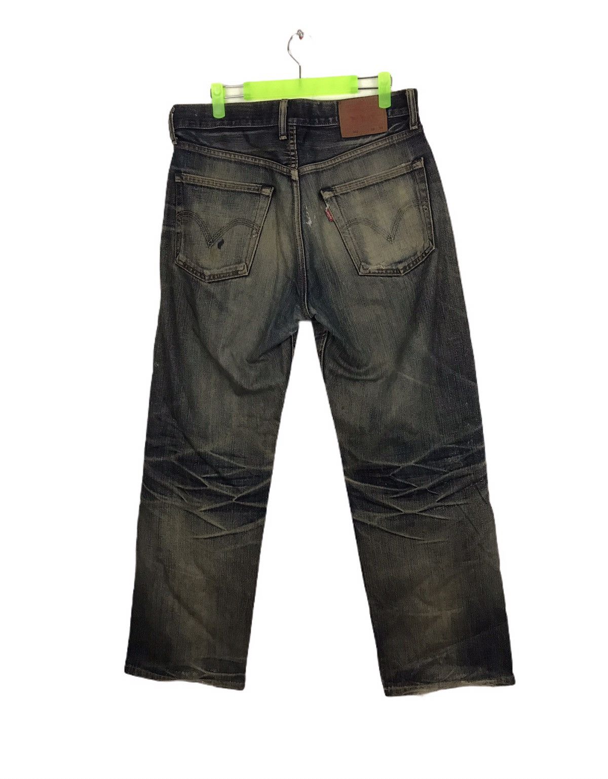 Levi's Levi Strauss & Co 503 Straight Cut Denim Vtg 90s Distressed Size US 35 - 2 Thumbnail