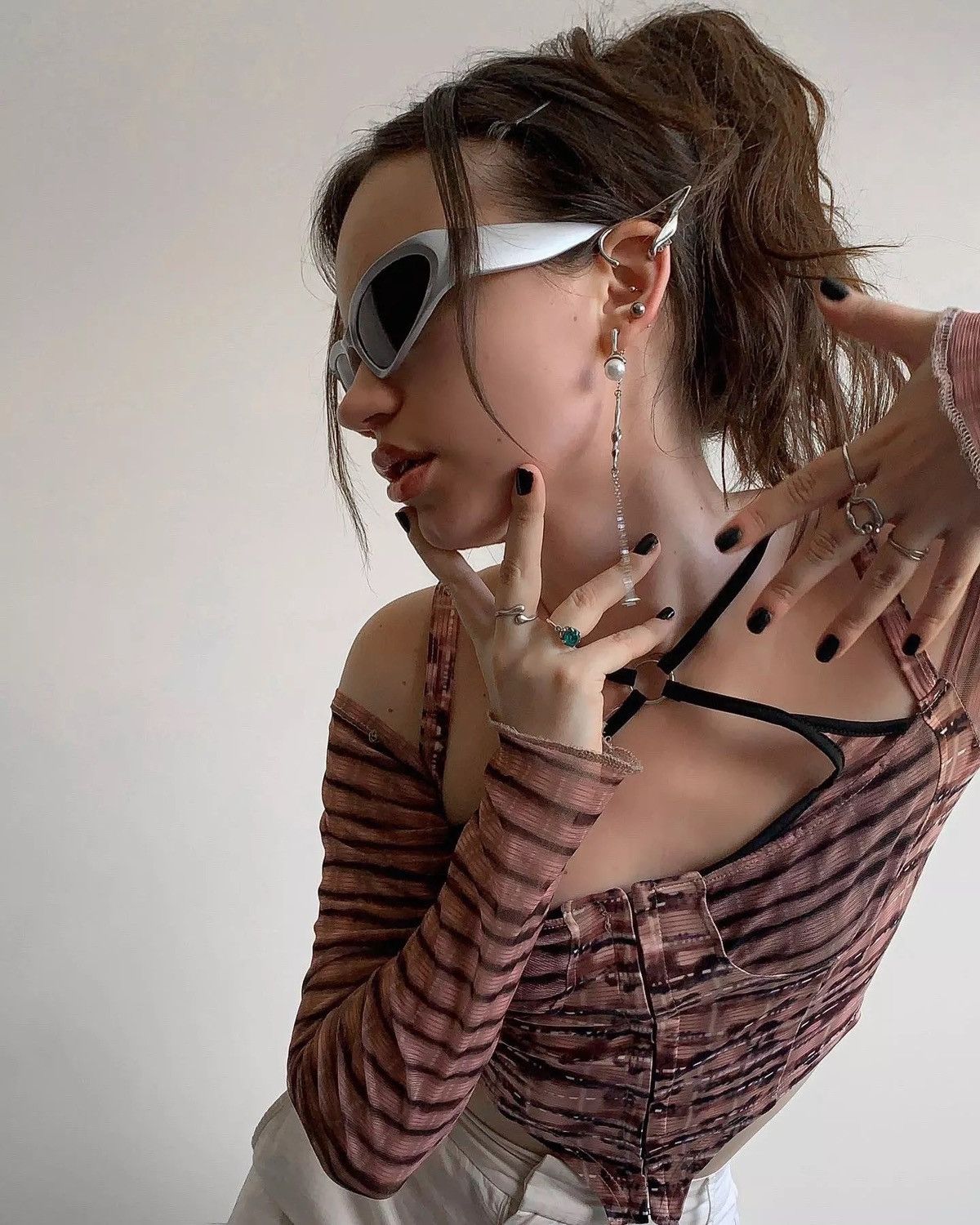 Vintage Retro punk y2k sunglasses Size ONE SIZE - 4 Thumbnail