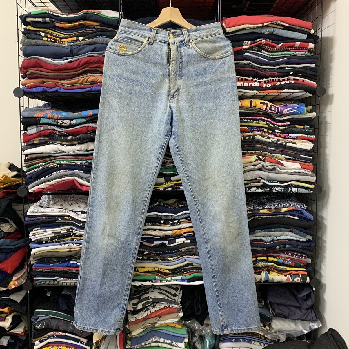 Designer × MCM × Vintage VINTAGE MCM POCKET BIG LOGO DISTRESS JEAN Size US 28 / EU 44 - 1 Thumbnail