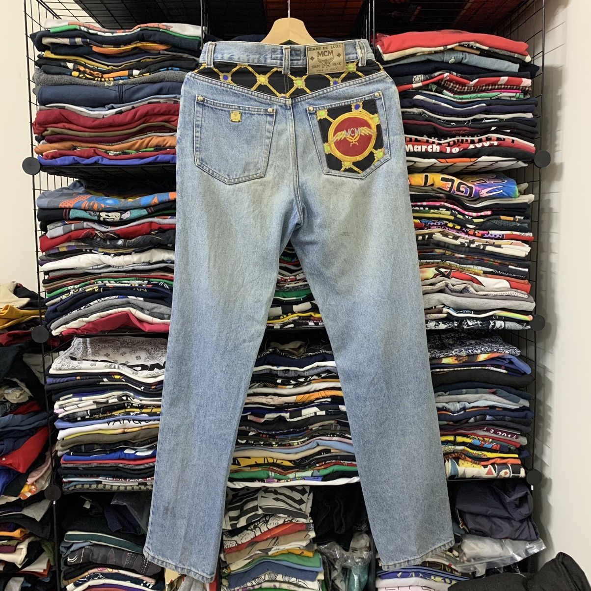 Designer × MCM × Vintage VINTAGE MCM POCKET BIG LOGO DISTRESS JEAN Size US 28 / EU 44 - 2 Thumbnail
