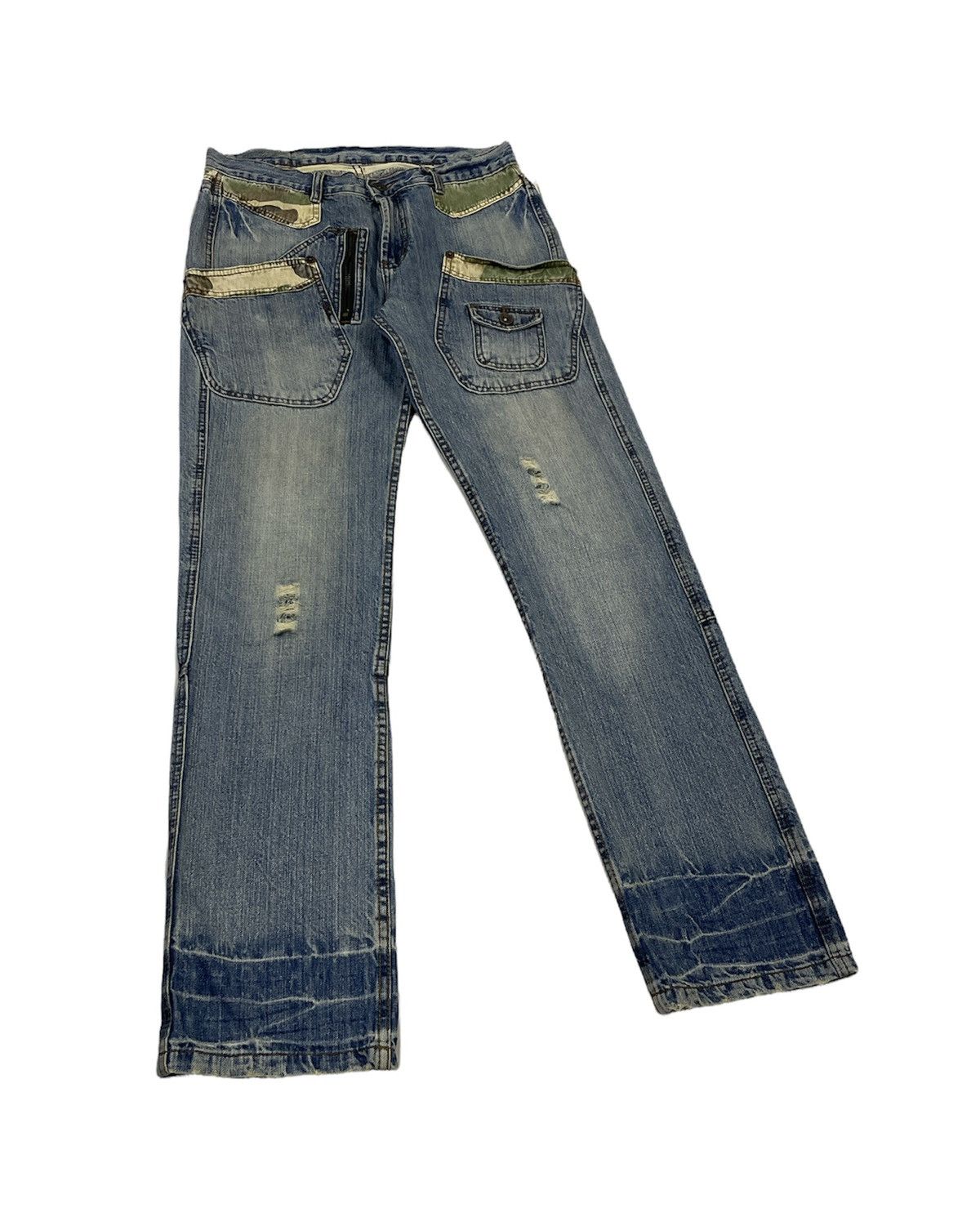 In The Attic × Japanese Brand × PPFM Vintage Japanese Bush Pants Camo Distressed Size US 31 - 3 Thumbnail