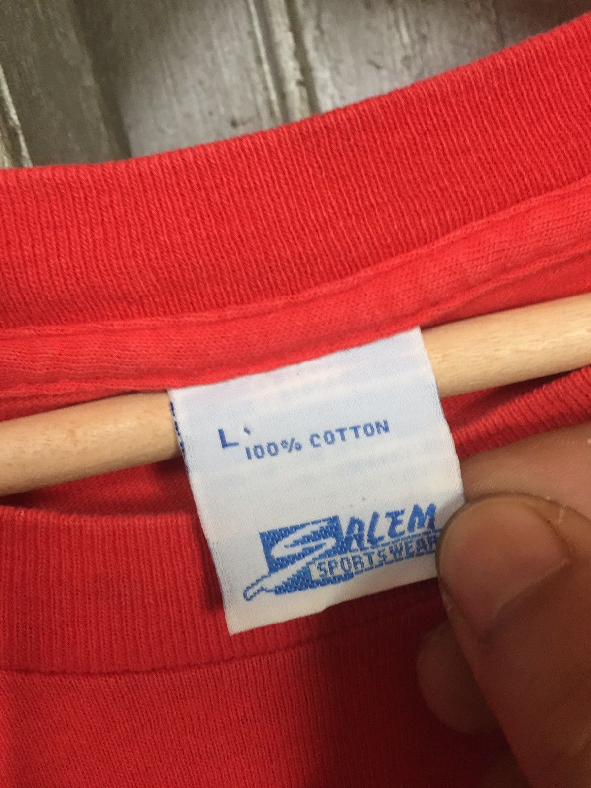 NFL × Salem Sportswear × Vintage Vintage 49ers NFL Spellout Salem Tee Shirt Size US L / EU 52-54 / 3 - 4 Thumbnail